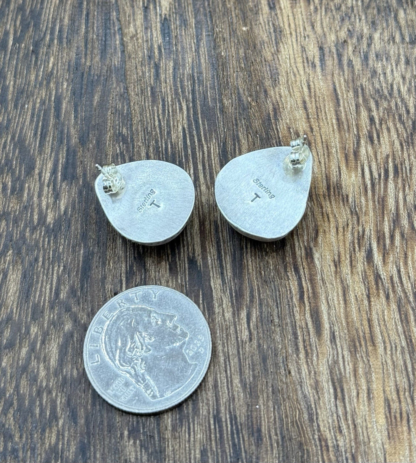 Native Navajo Handmade Sterling Silver Blue Bird Turquoise Post Stud Earrings