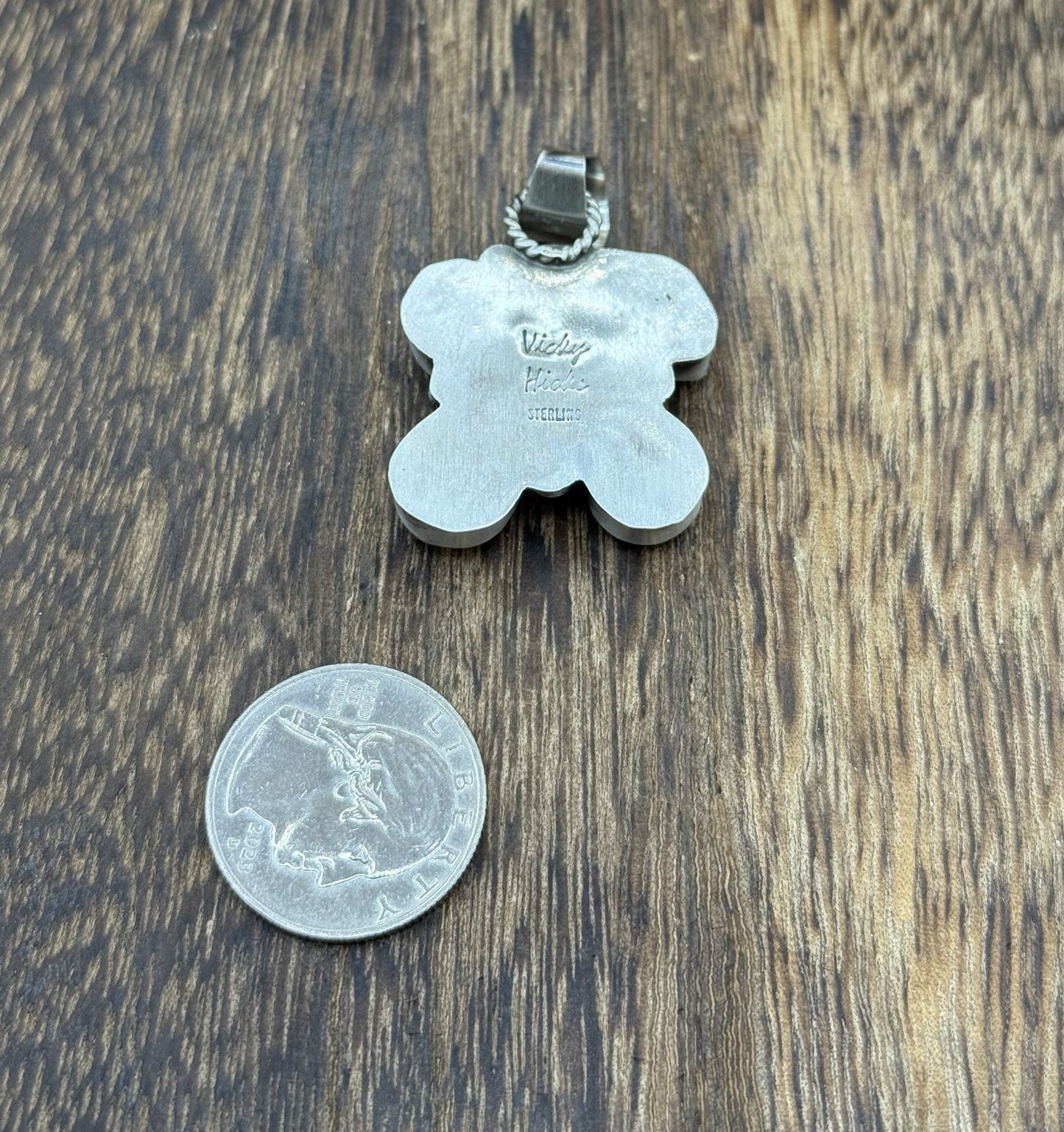 Navajo Handmade Sterling Silver Multi Color Turquoise Spiny Cluster Pendant