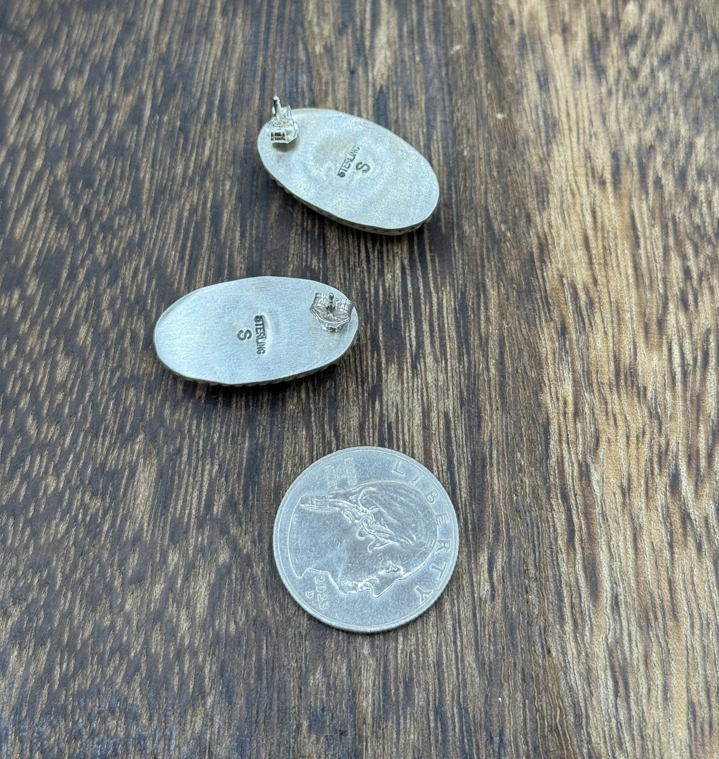 Native Navajo Handmade Sterling Silver Dahlia Rose Stud Earrings