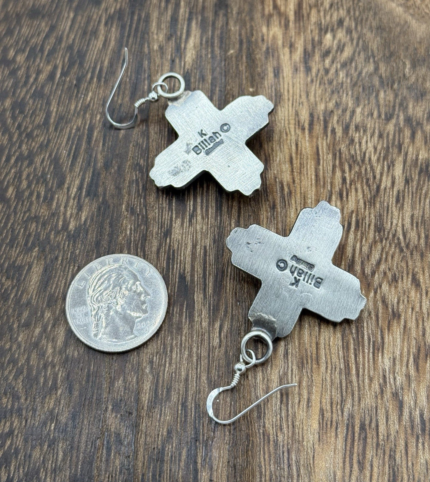 Navajo Handmade Sterling Silver Zia Golden Hills Turquoise Earrings Kevin Billah