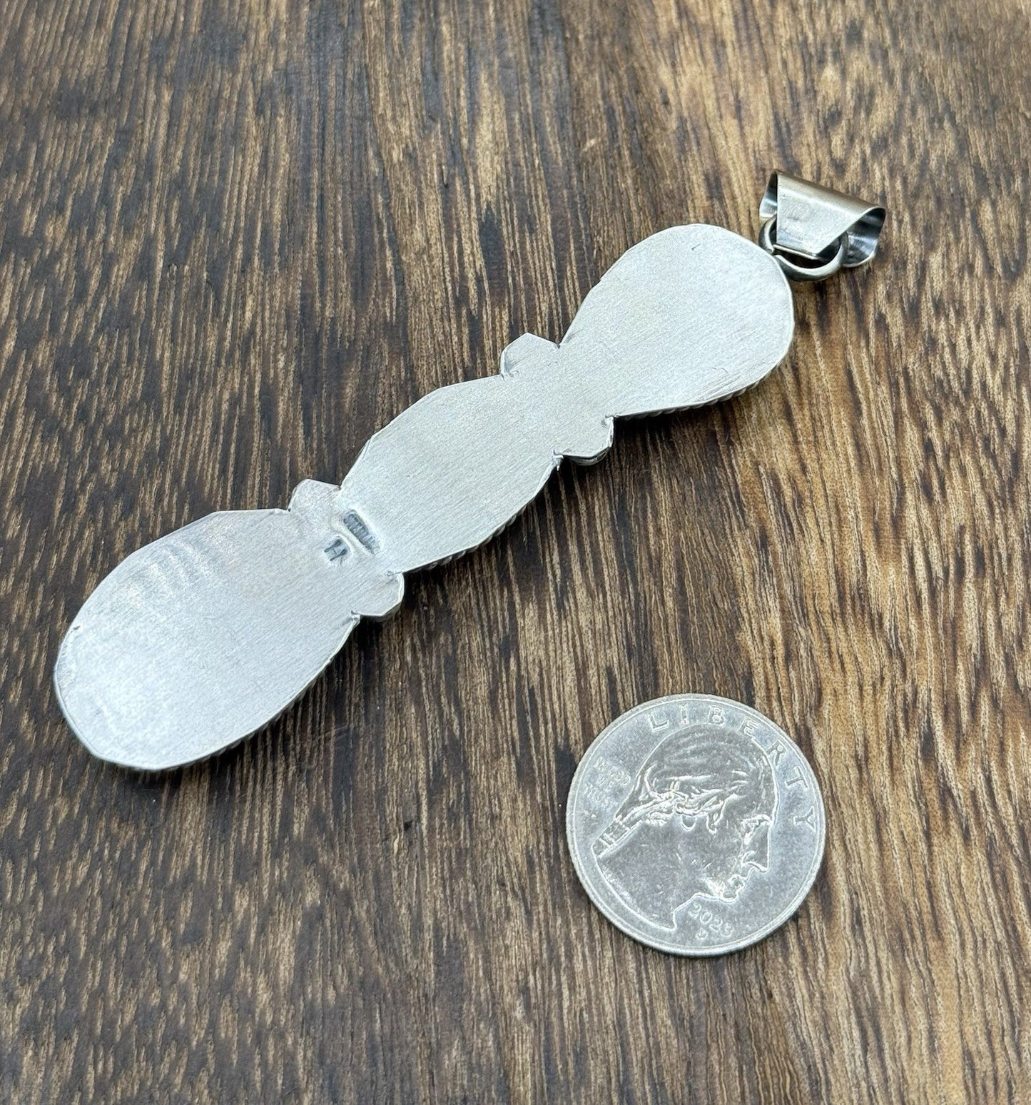 Native Navajo Handmade Sterling Silver Multi Spiny Oyster Shell Drop Pendant