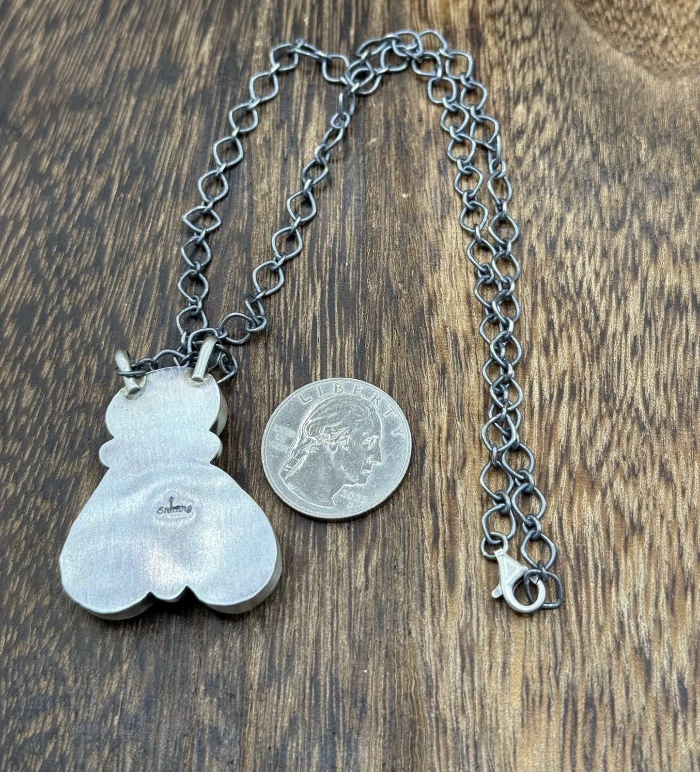 Navajo Handmade Sterling Silver Cotton Candy Dahlia Cluster Bar Necklace 18”