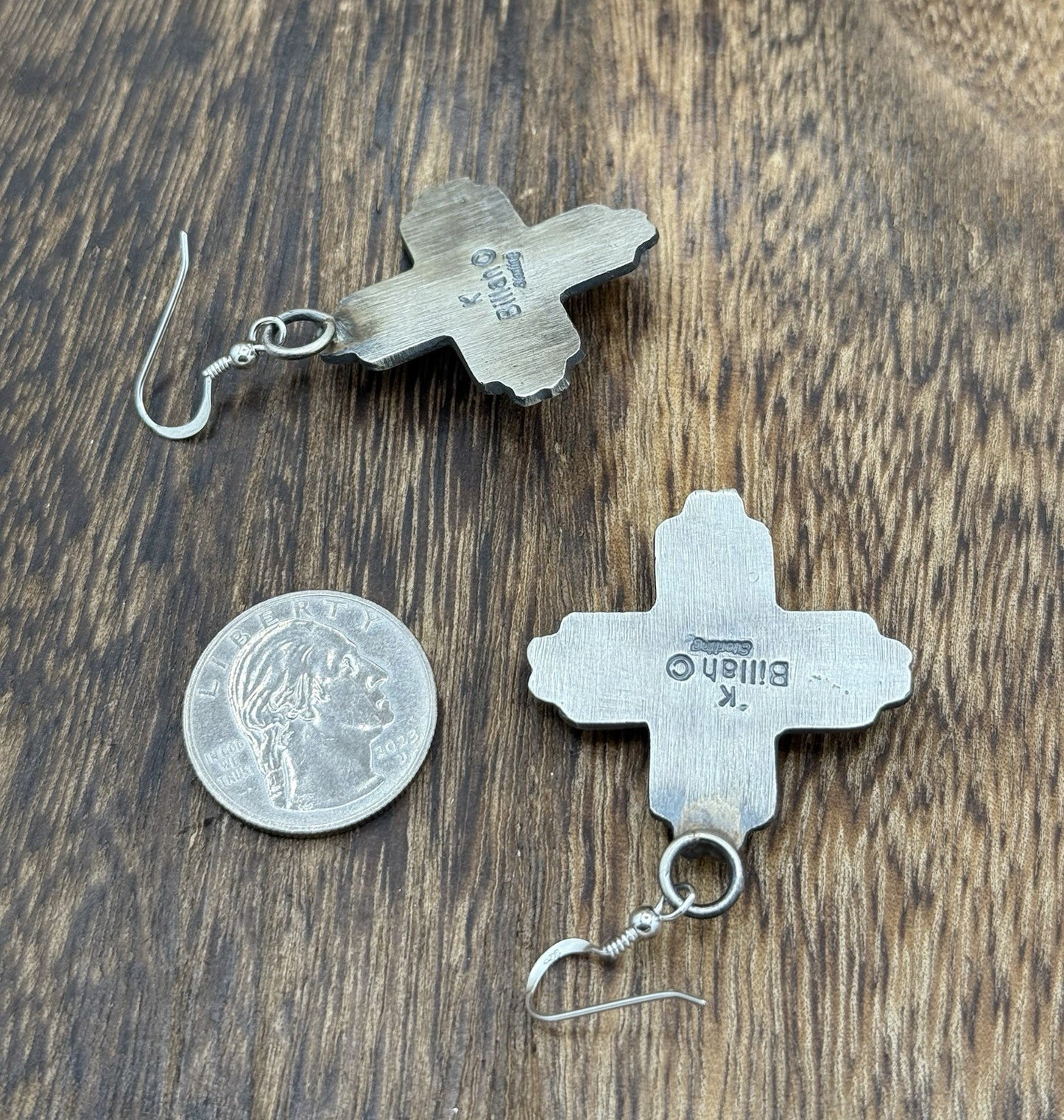 Navajo Handmade Sterling Silver Zia Golden Hills Turquoise Earrings Kevin Billah