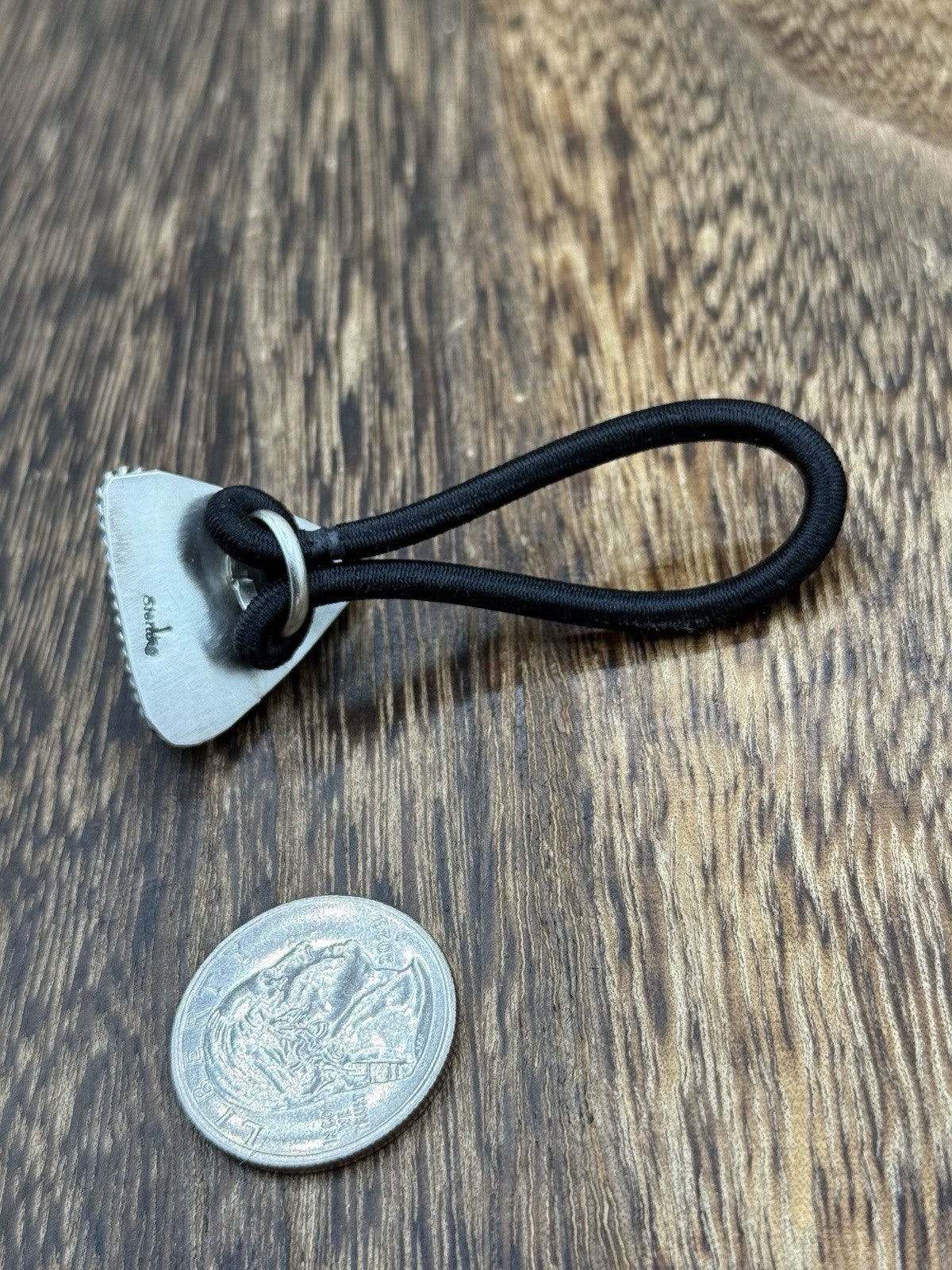 Native American Navajo Handmade Sterling Silver Boulder Turquoise Hair Tie