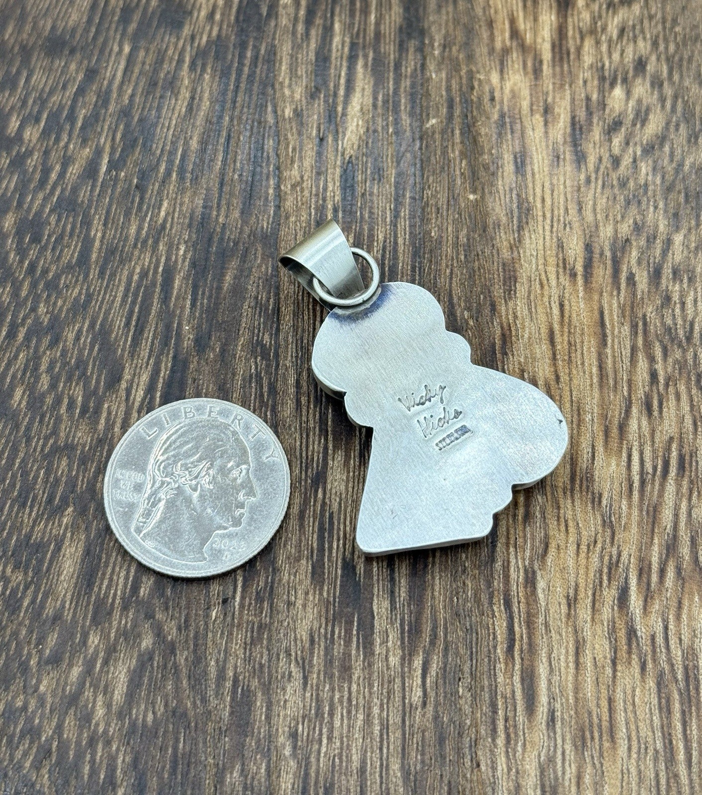 Navajo Handmade Sterling Silver Red Spiny Oyster Shell Cluster Drop Pendant