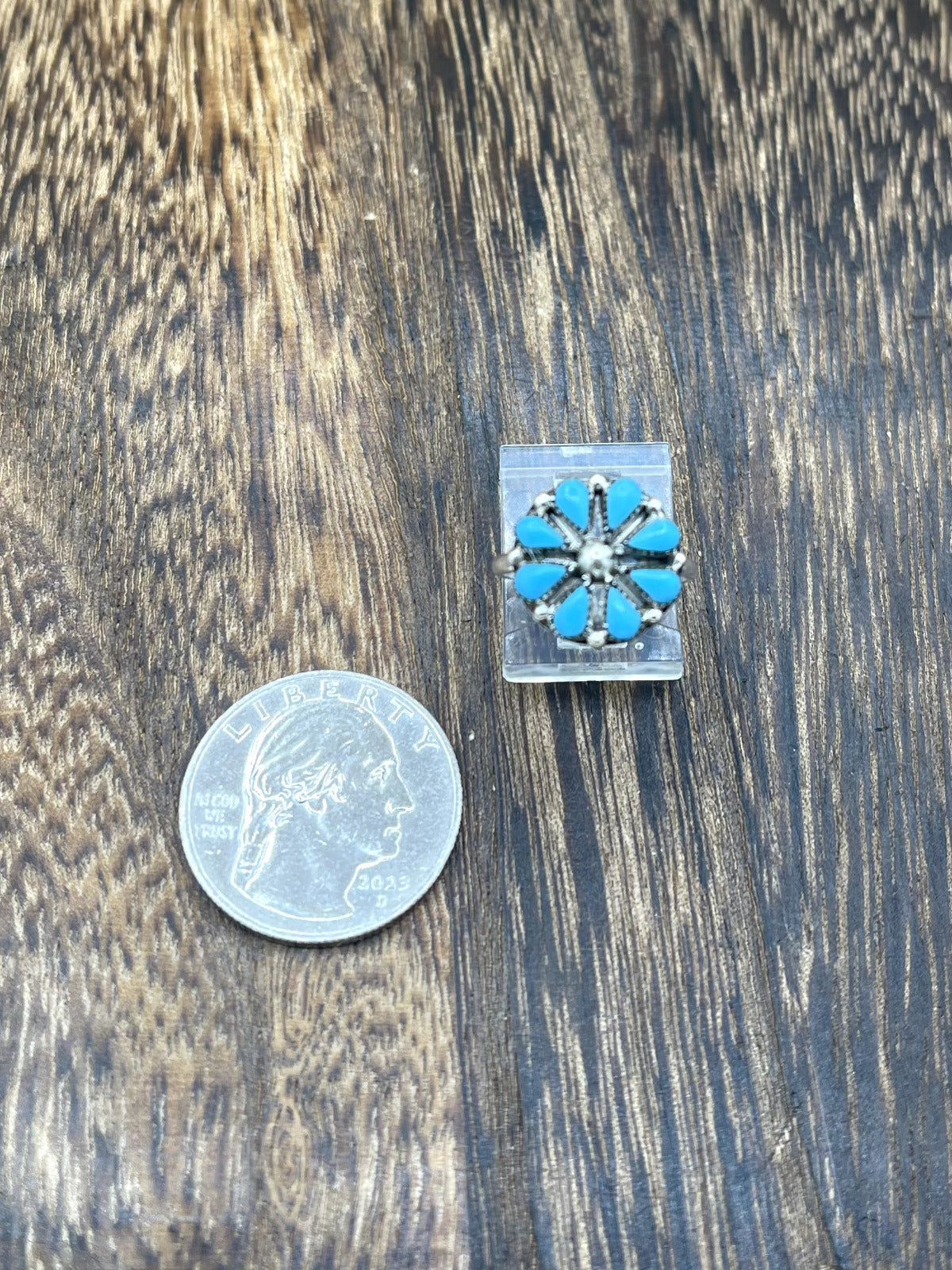 Zuni Handmade Sterling Silver Kingman Turquoise Cluster rings Tricia Leekity