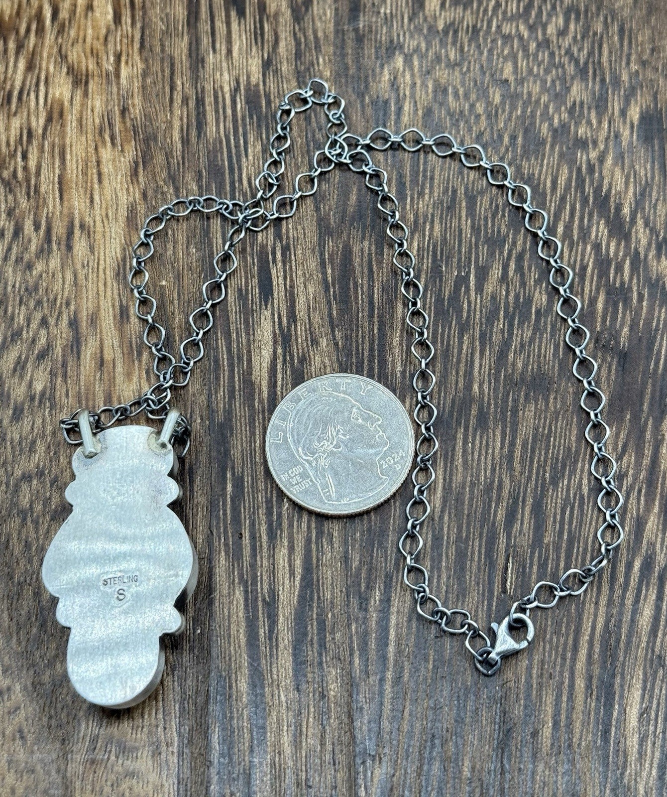 Navajo Handmade Sterling Silver Multicolor Turquoise Cluster Bar Necklace 18”