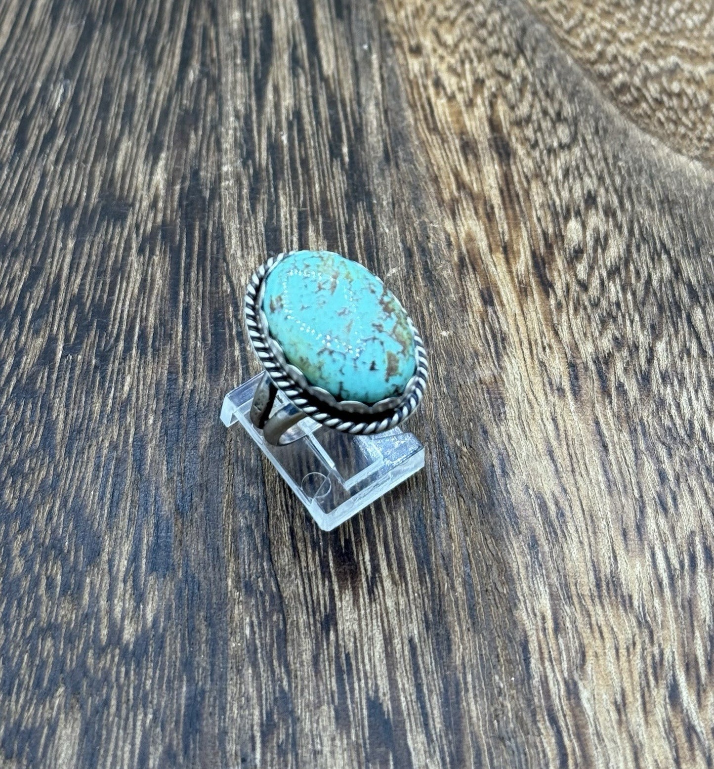 Native American Navajo Handmade Sterling Silver Royston Turquoise Ring Size 8