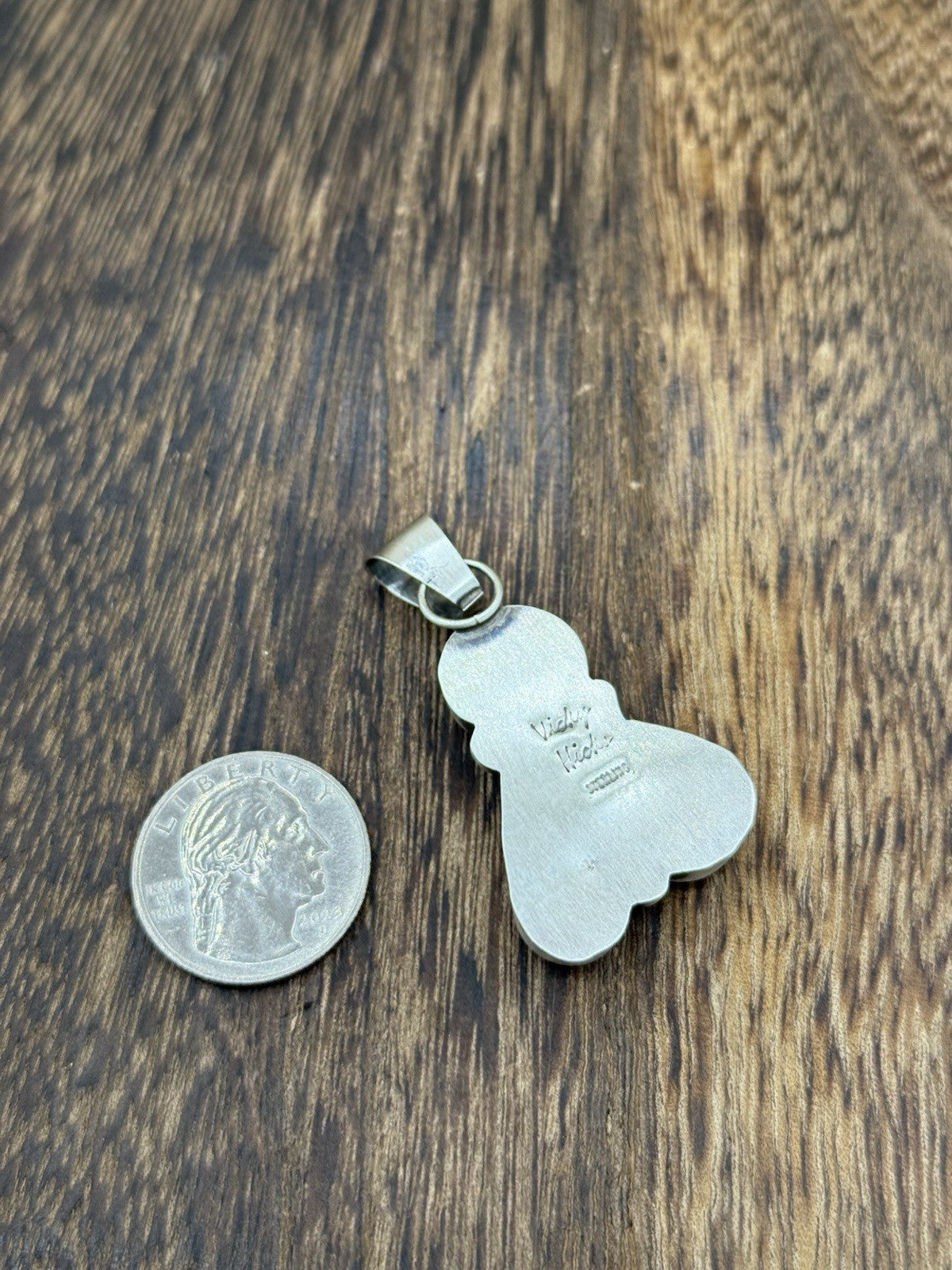 Navajo Handmade Sterling Silver Orange Spiny Oyster Shell Cluster Drop Pendant