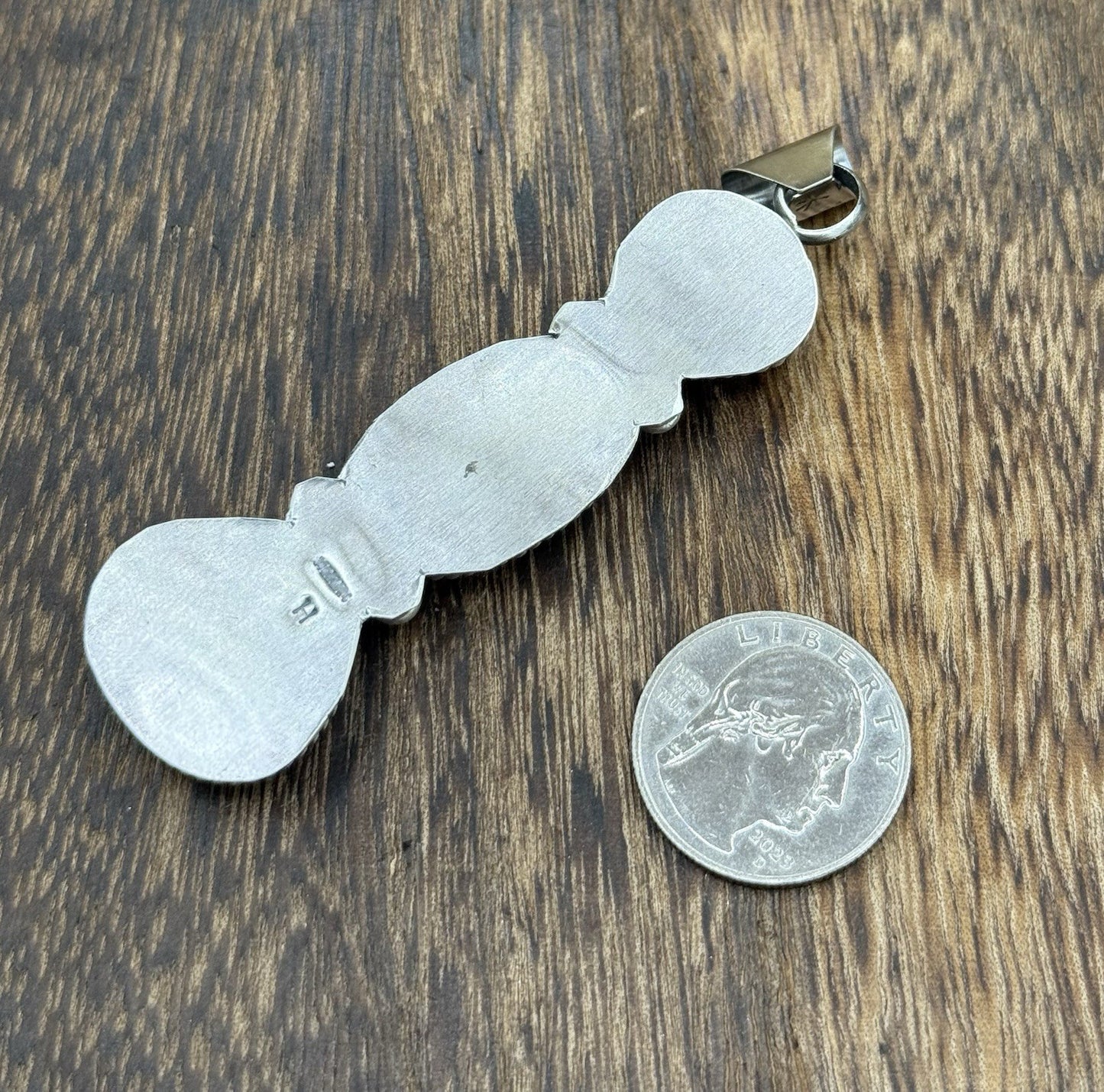 Native Navajo Handmade Sterling Silver Cotton Candy Dahlia Drop Pendant