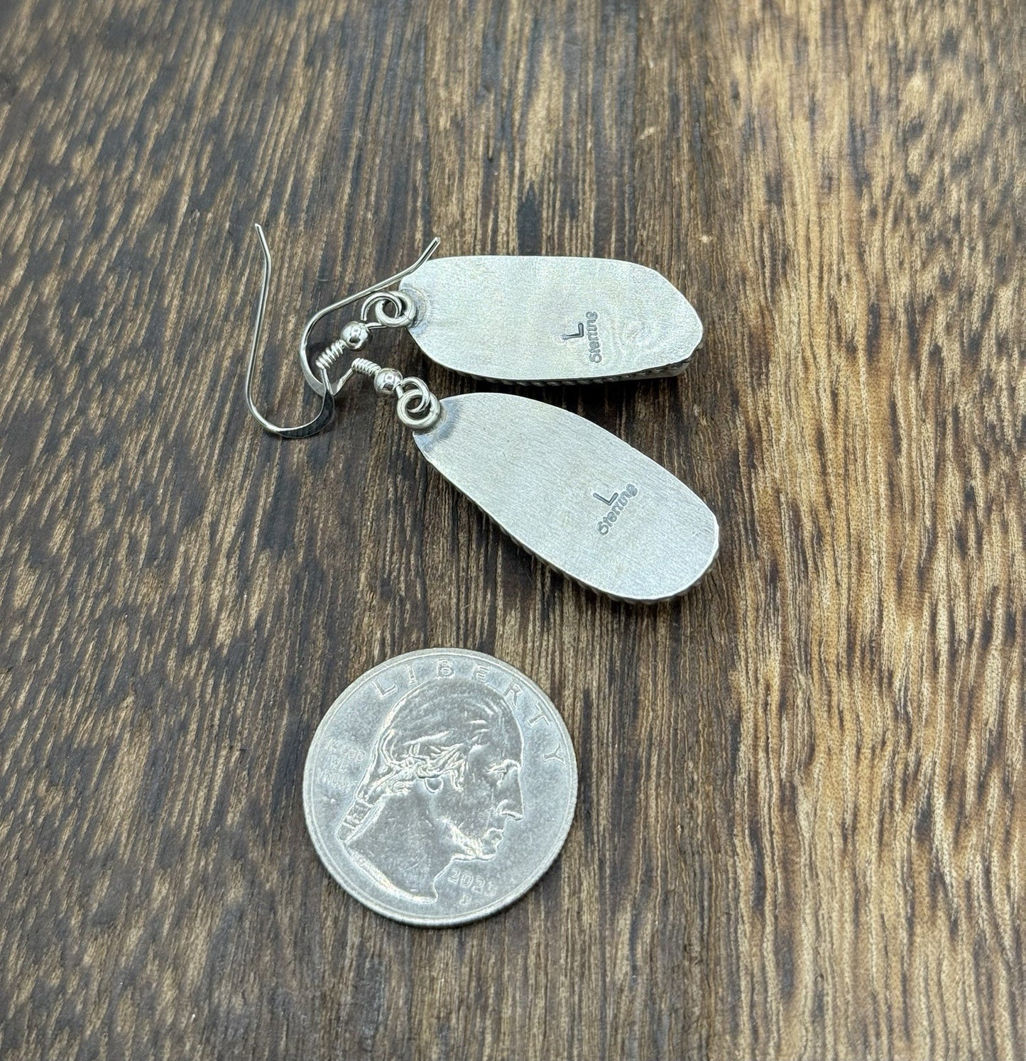 Native Navajo Handmade Sterling Silver Orange Spiny Oyster Shell Dangle Earrings