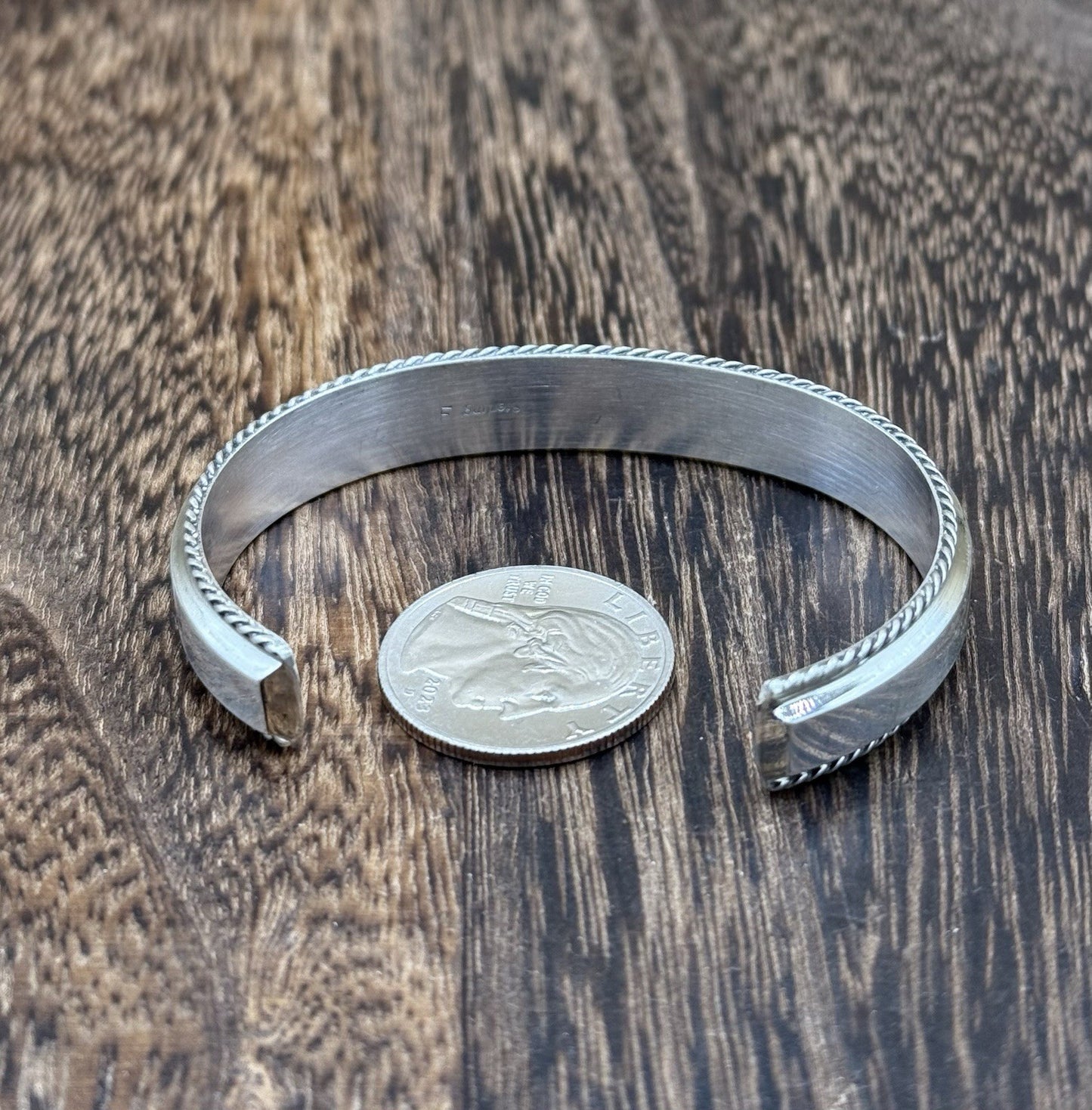 Navajo Handmade Sterling Silver White Buffalo Inlay Cuff Bracelet Francis Yazzie