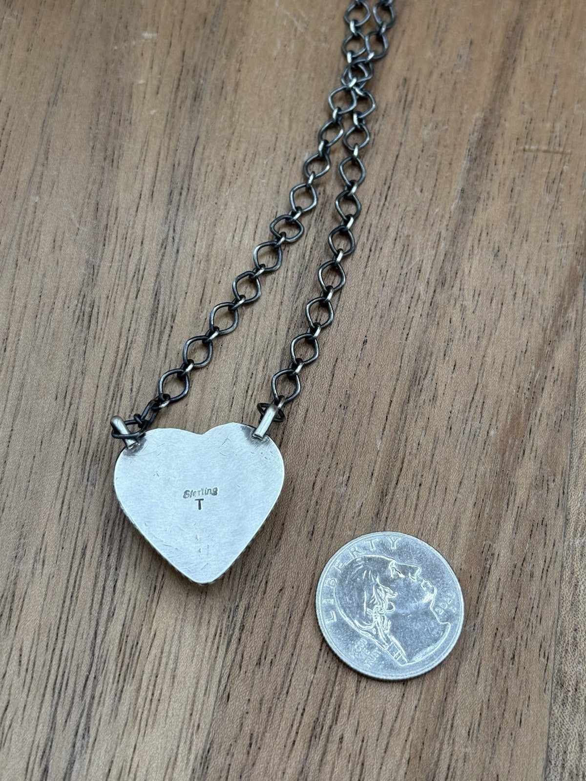 Navajo Handmade Sterling Silver Violet Rose Bar Necklace 18” By Tricia Smith