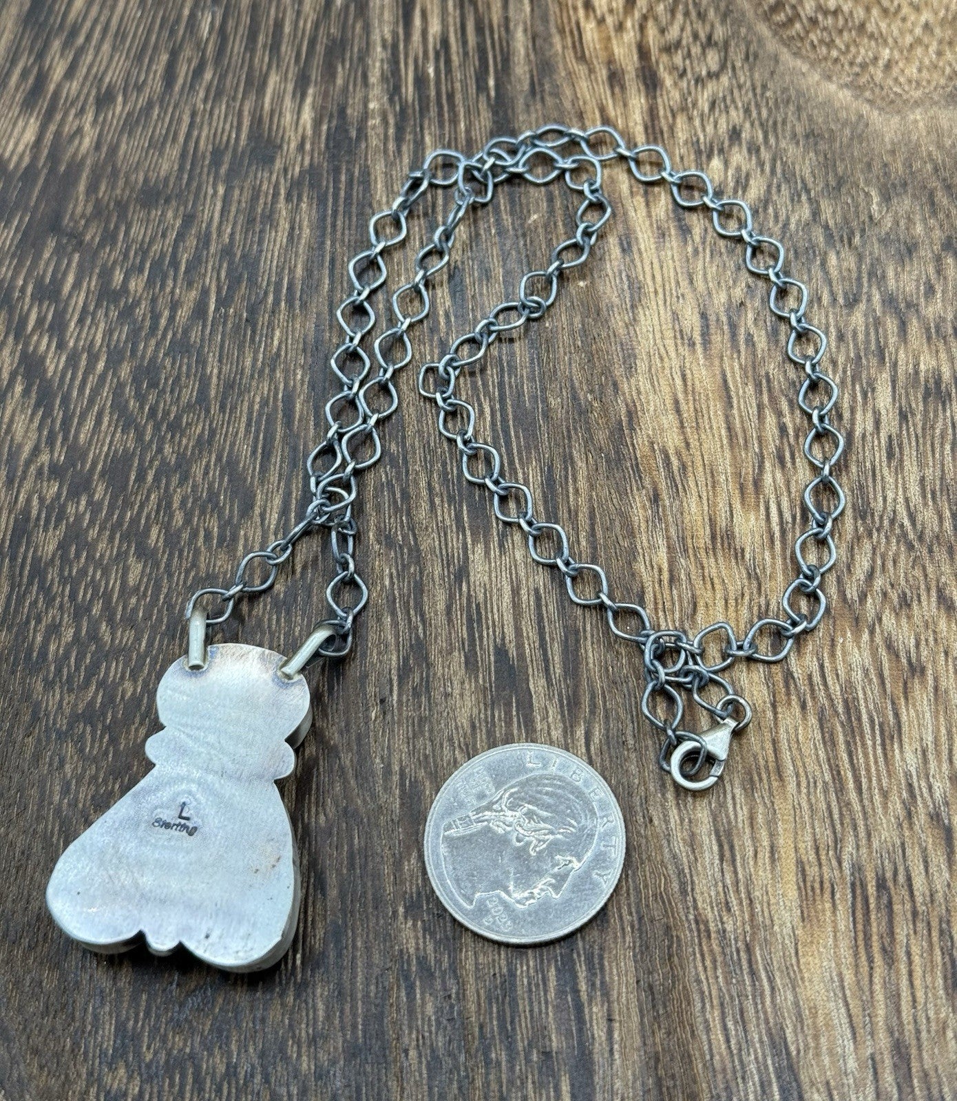 Navajo Handmade Sterling Silver Multi stone Turquoise Cluster Bar Necklace 18”