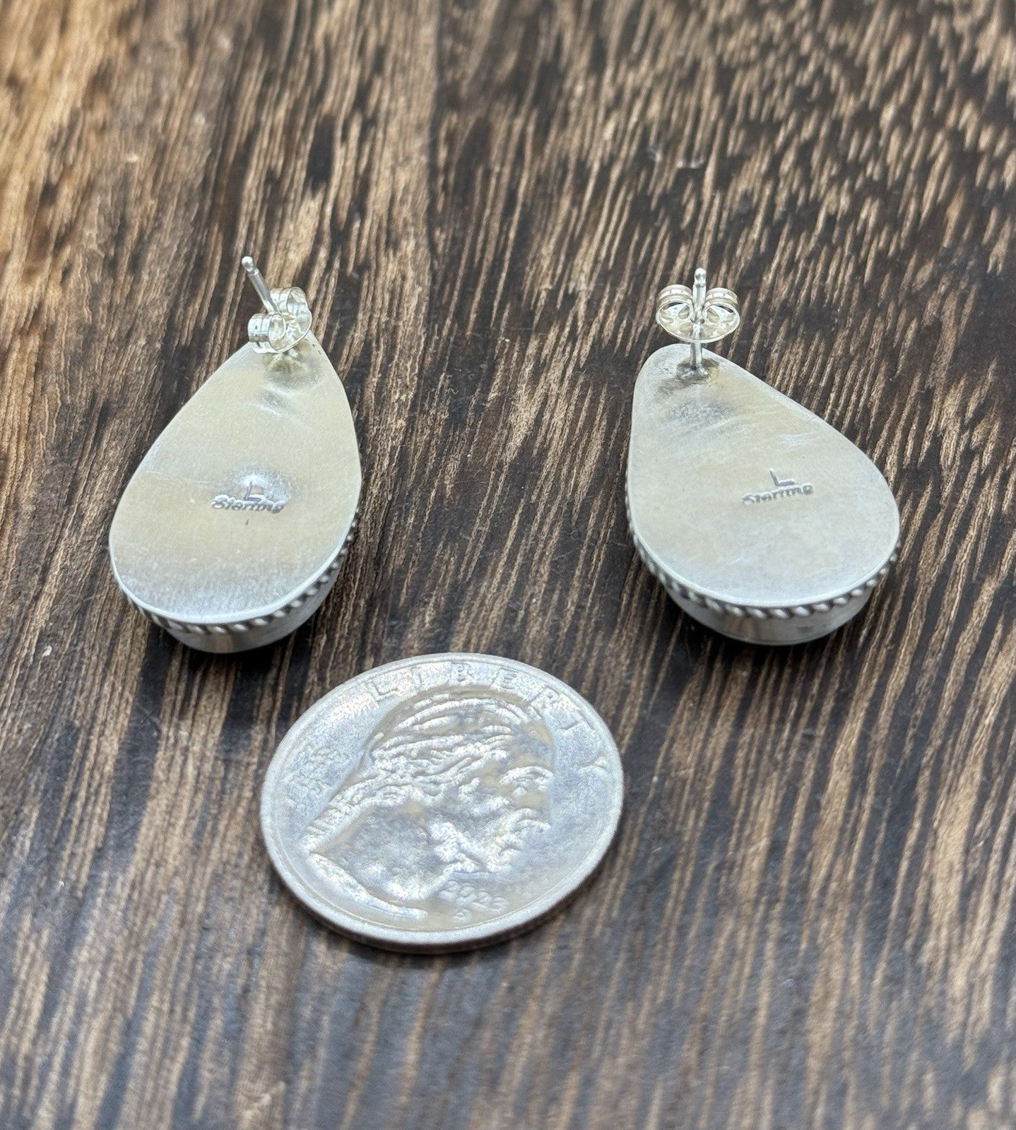 Navajo Handmade Sterling Silver Violet Rose Dahlia Post Earrings Letricia Largo