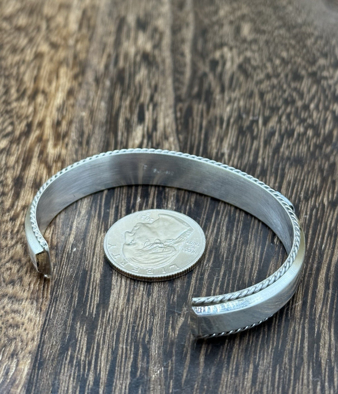 Navajo Handmade Sterling Silver White Buffalo Inlay Cuff Bracelet Francis Yazzie