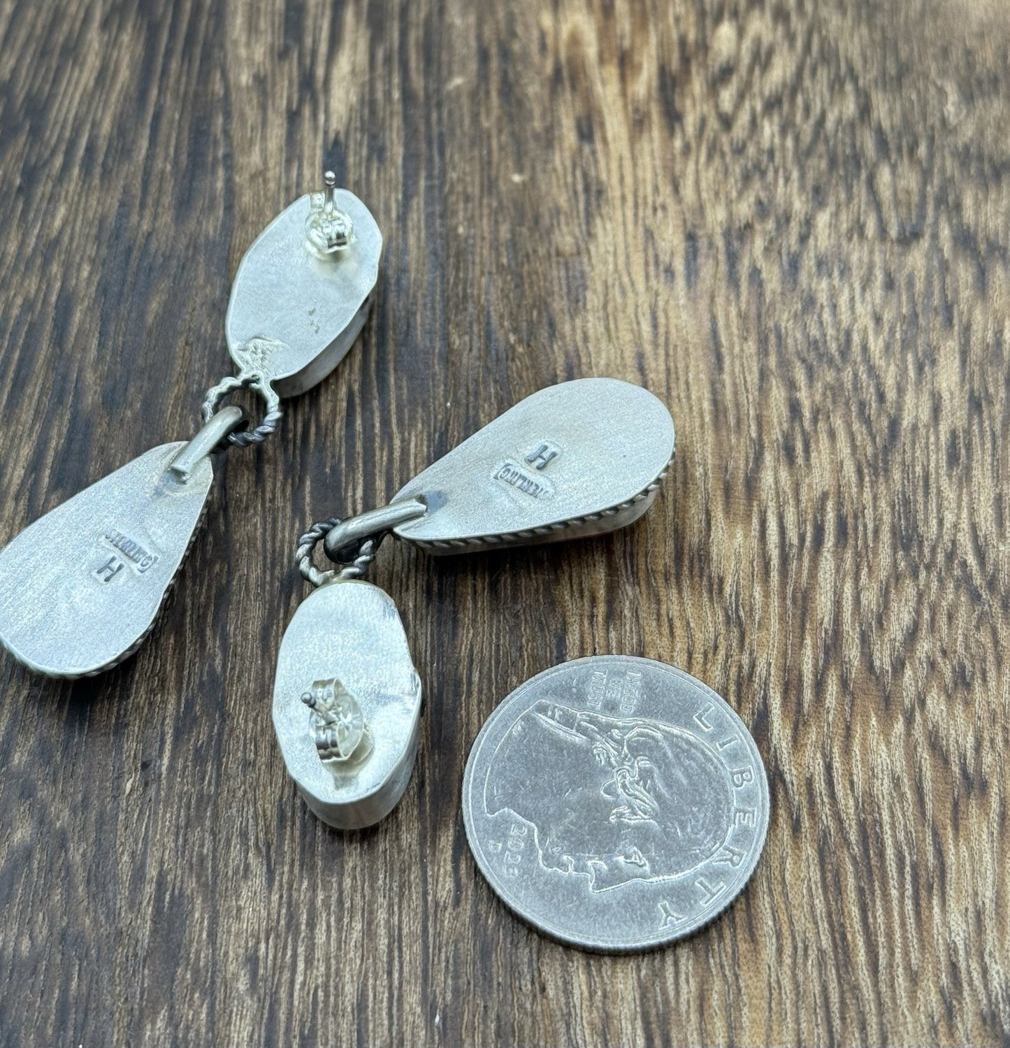 Navajo Handmade Sterling Silver Mixed Spiny Oyster Shell Post Dangle Earrings