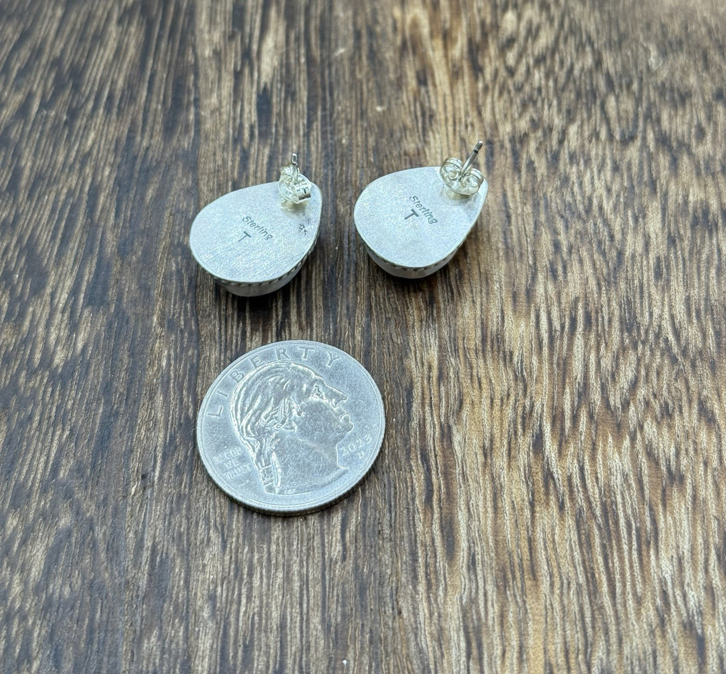 Native Navajo Handmade Sterling Silver Golden Hills Turquoise Post Stud Earrings