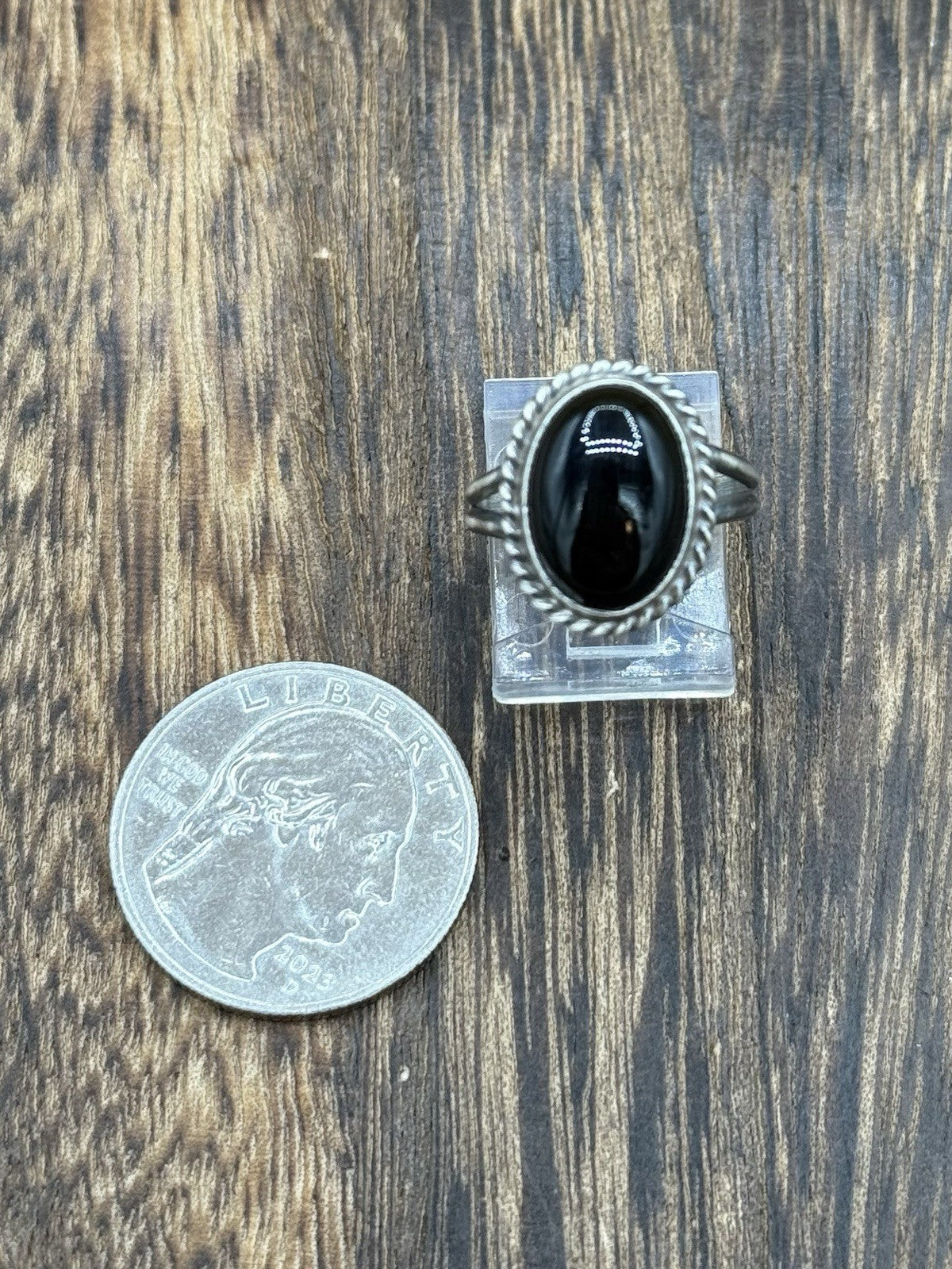 Native Navajo Handmade Sterling Silver Black Onyx Band Rings By Byron Begay