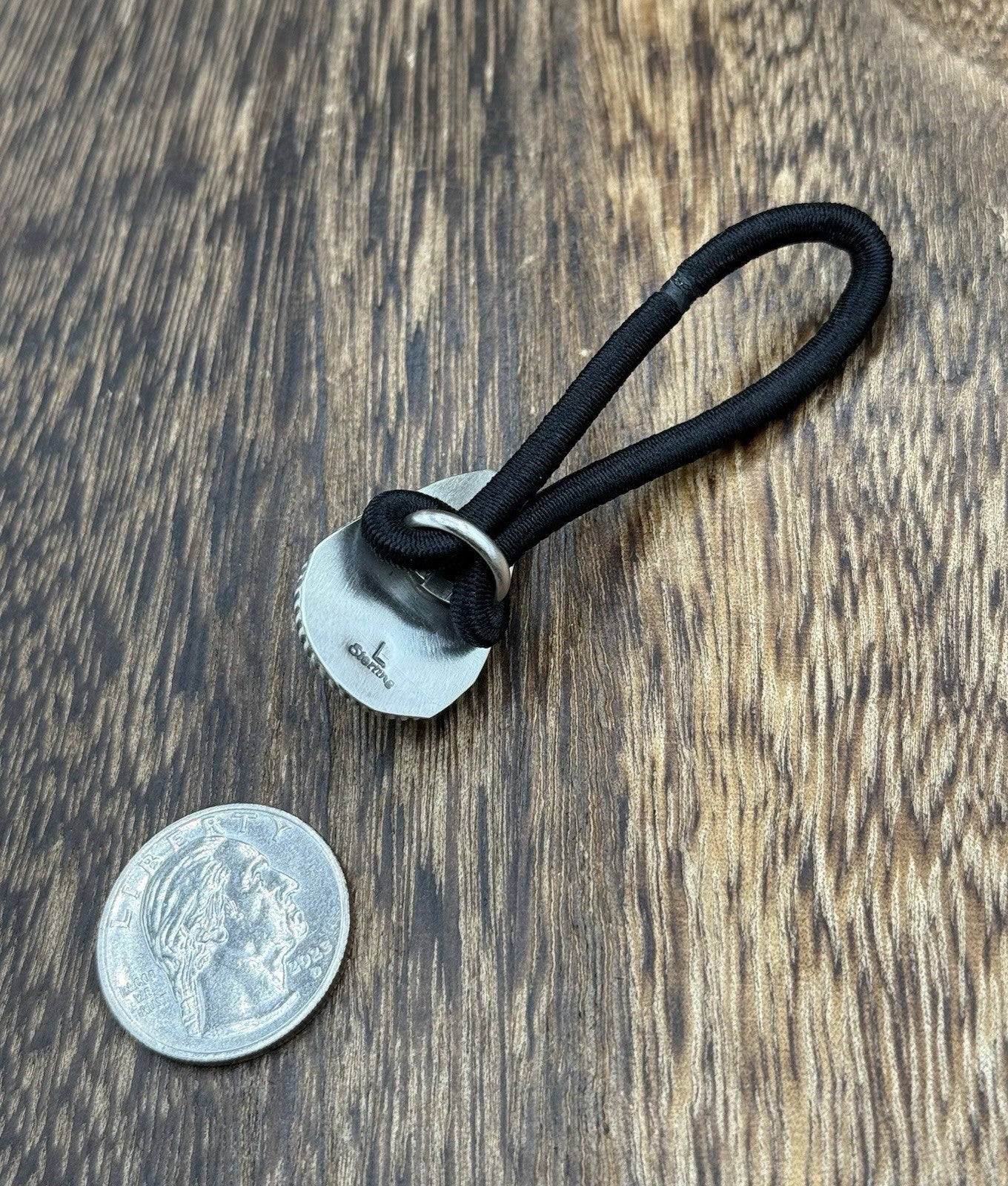 Native American Navajo Handmade Sterling Silver Blue Glacier Turquoise Hair Tie