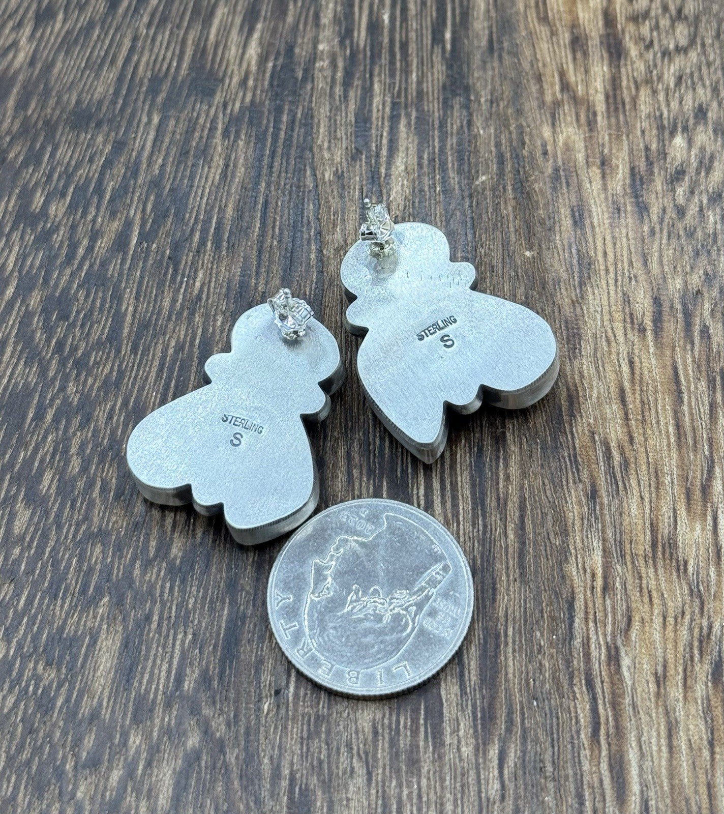 Navajo Handmade Sterling Silver White Water Turquoise Post Cluster Earrings