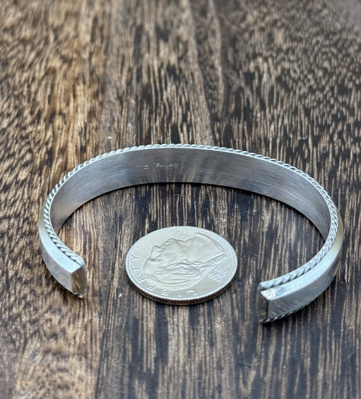 Navajo Handmade Sterling Silver White Buffalo Inlay Cuff Bracelet Francis Yazzie