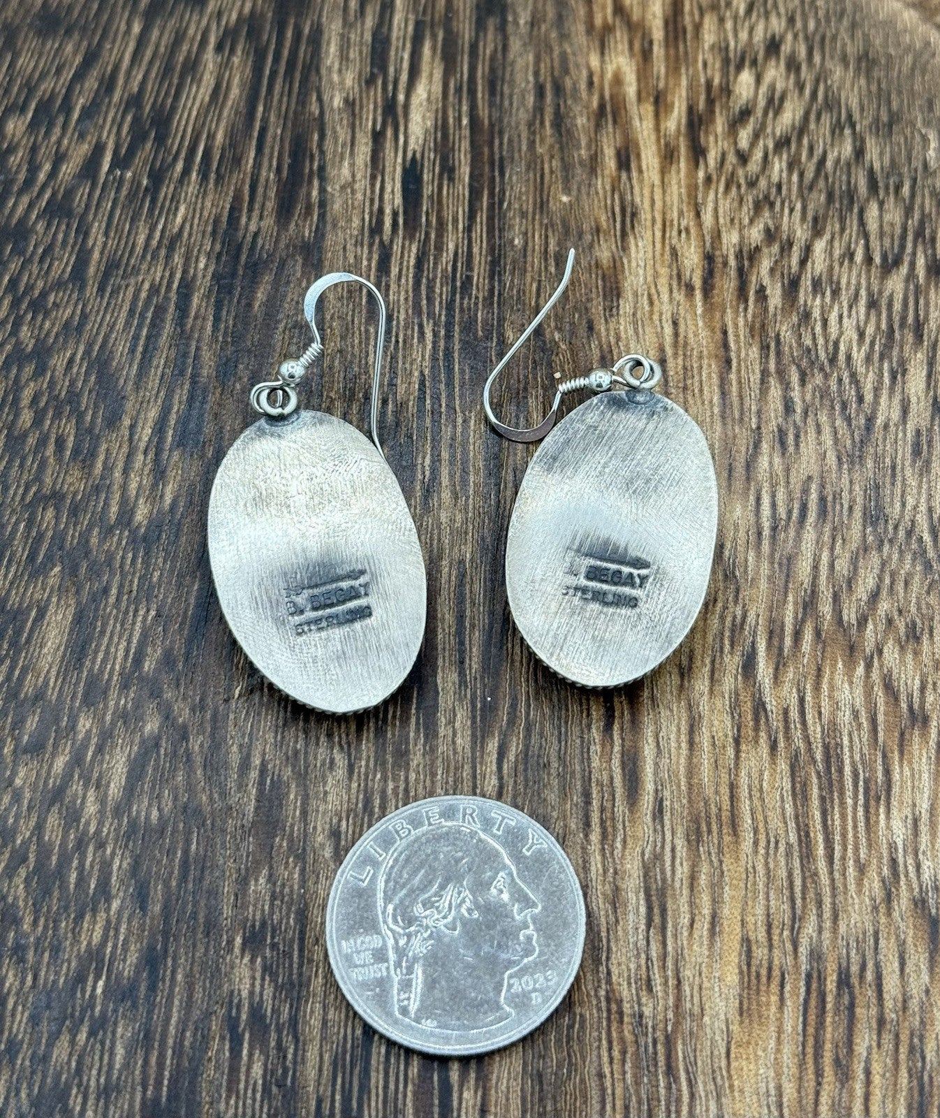 Navajo Handmade Sterling Silver Violet Rose Dahlia Dangle Drop Earrings Byron B.