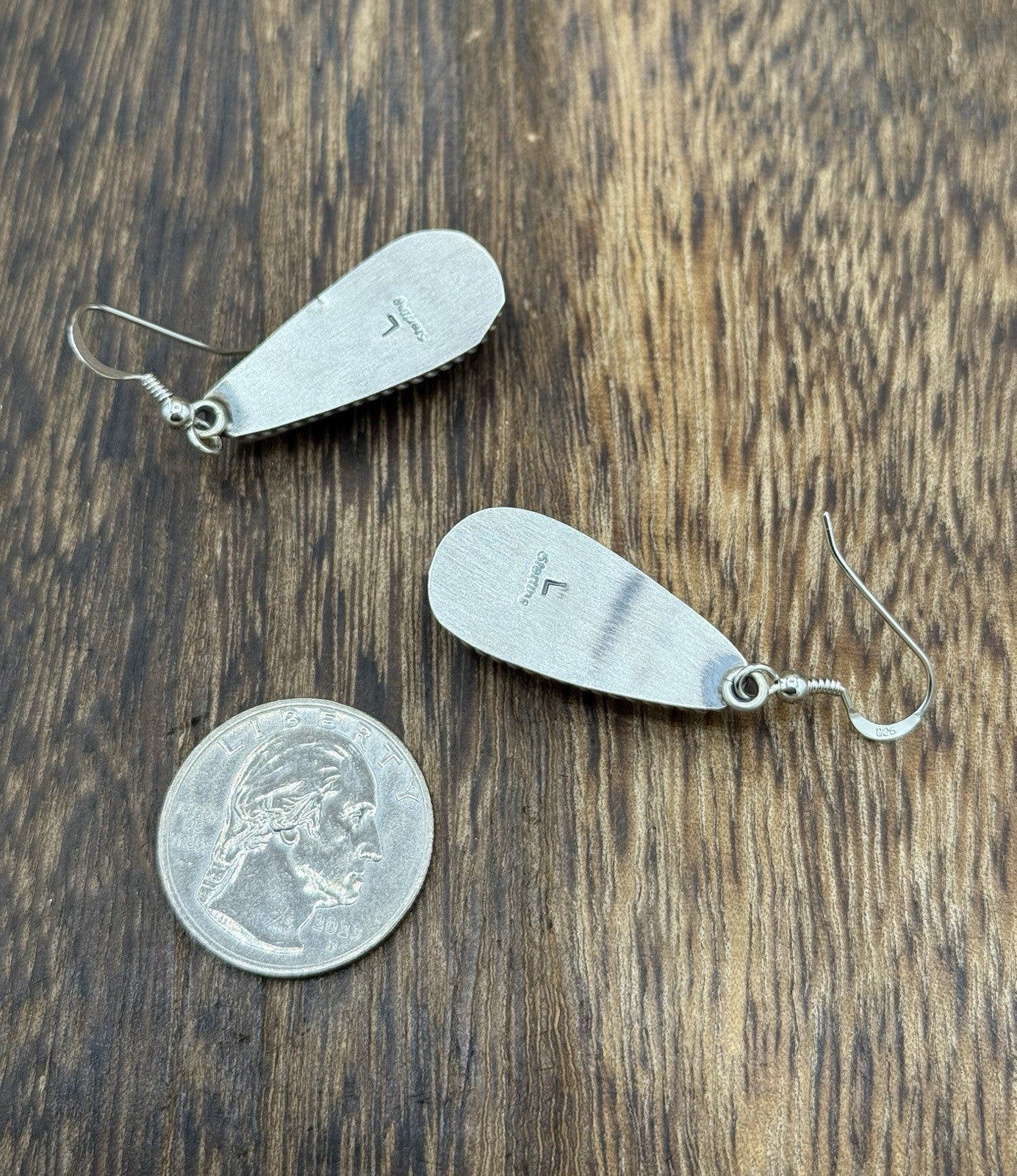 Native Navajo Handmade Sterling Silver Red Spiny Oyster Shell Dangle Earrings