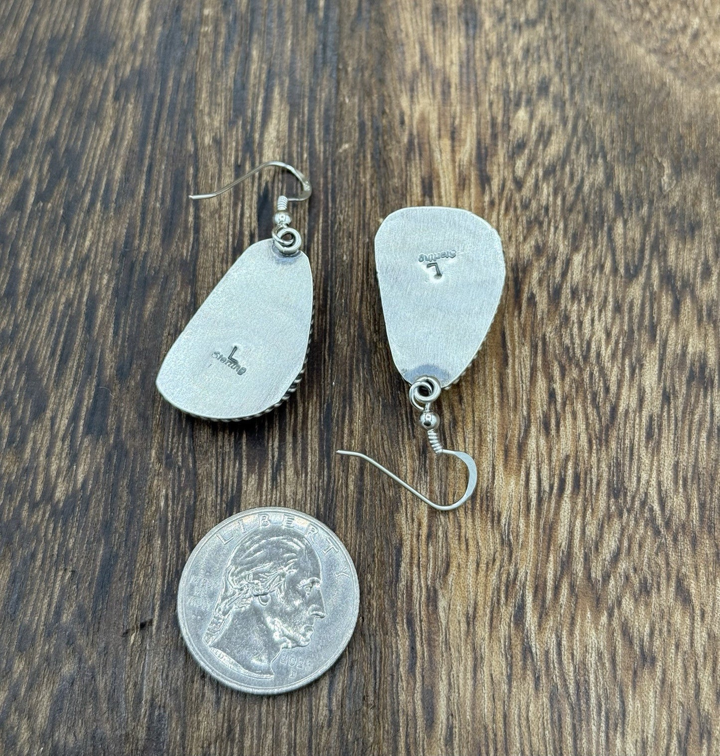 Native Navajo Handmade Sterling Silver Orange Spiny Oyster Shell Dangle Earrings