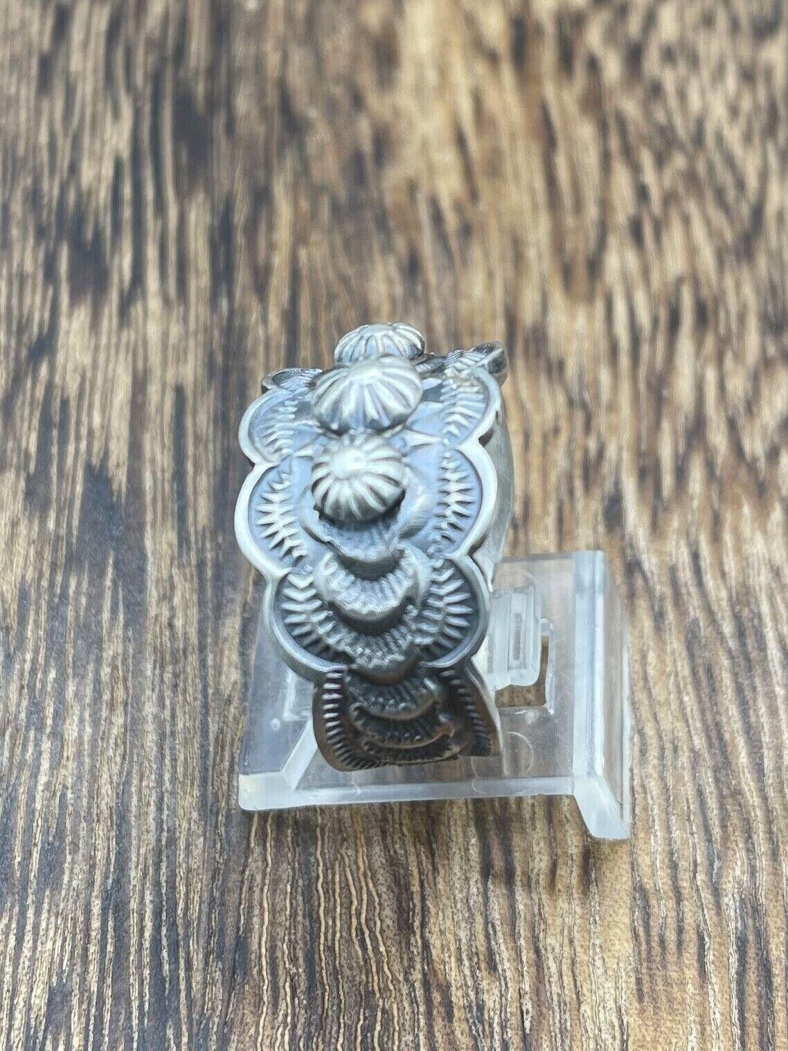 Native American Navajo Handmade Sterling Silver Band Ring Old Look Bennie Ramone