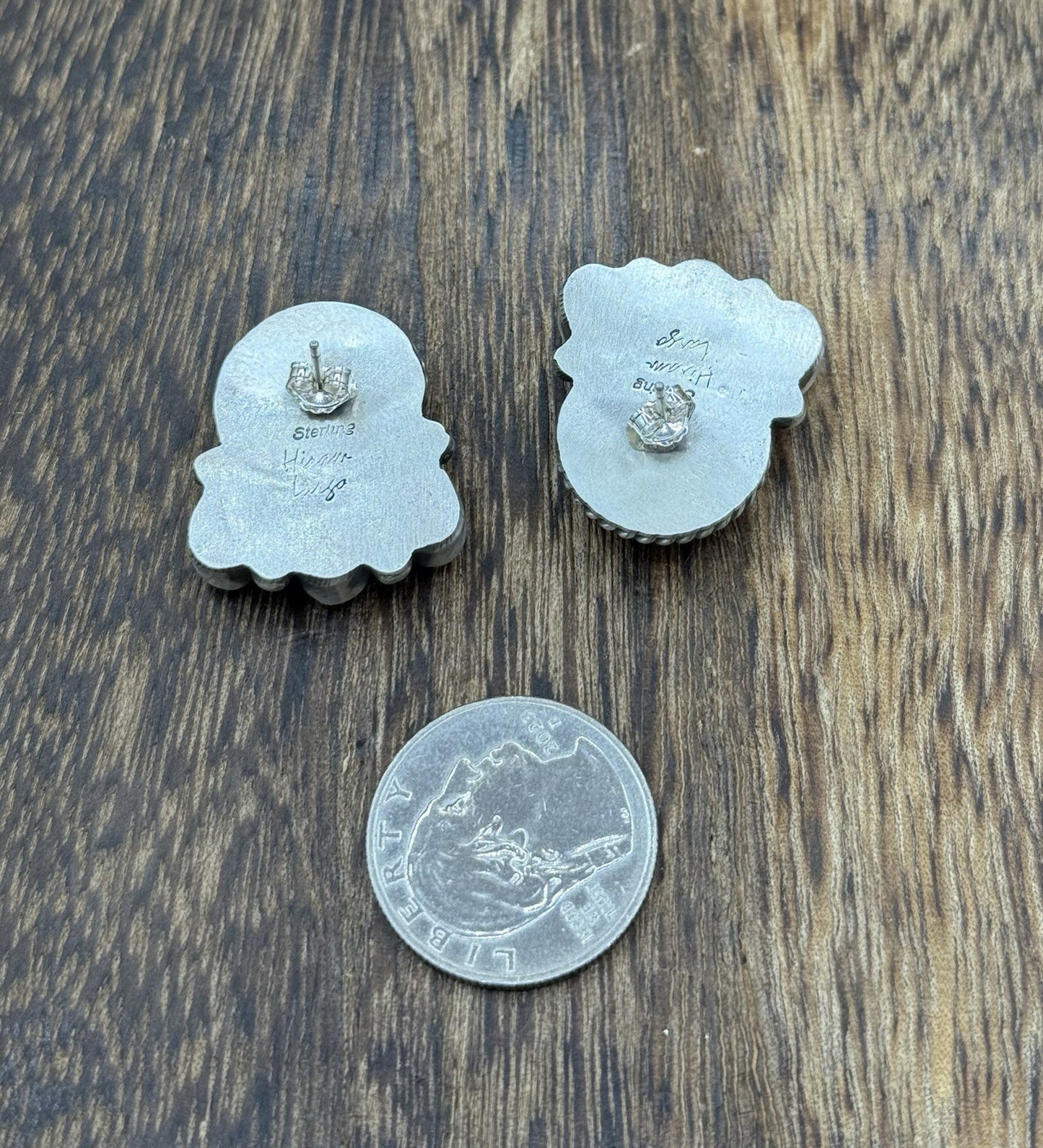 Navajo Handmade Sterling Silver Multi Color Spiny Pink Shell Cluster Earrings