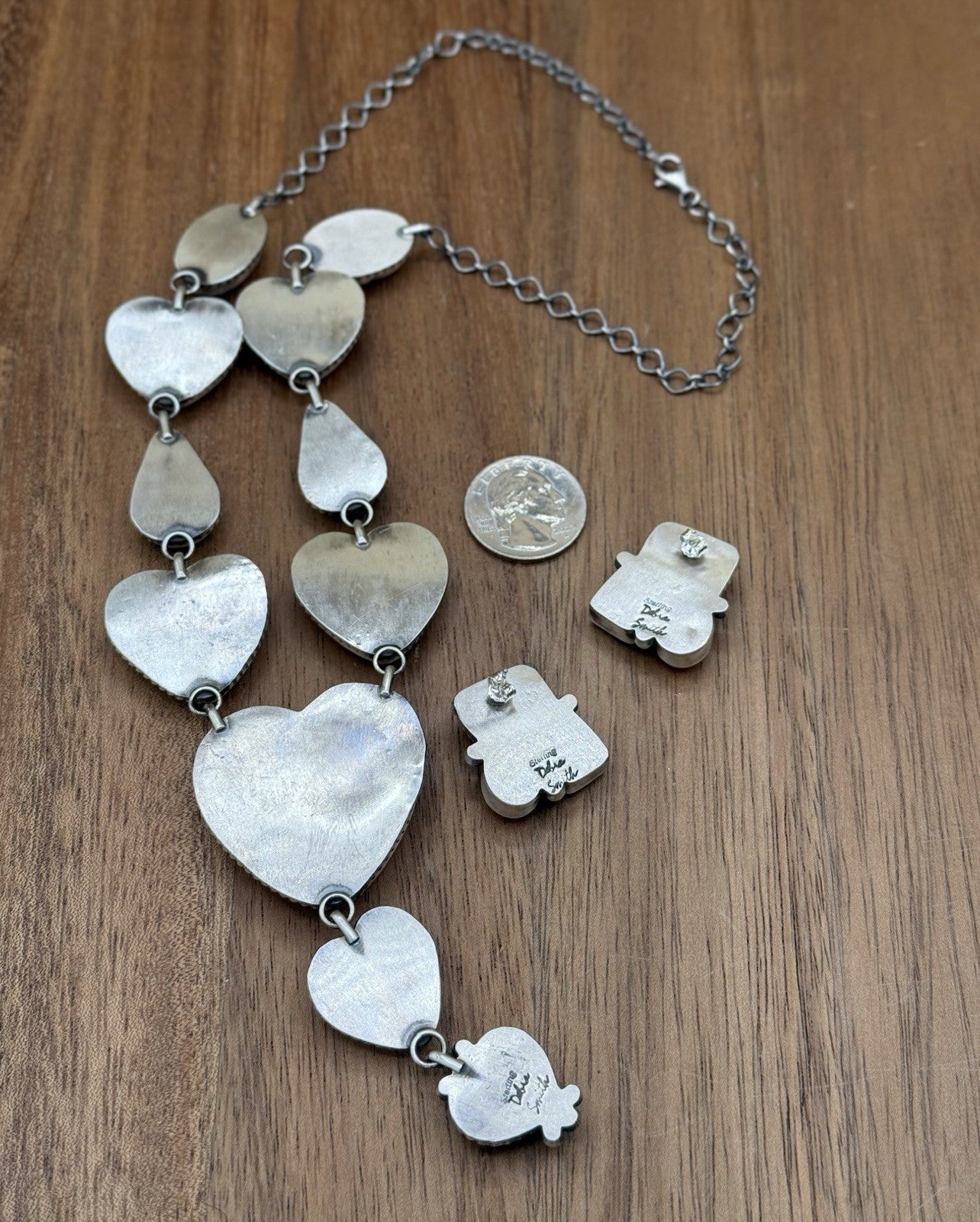 Navajo Handmade Sterling Silver Multi Spiny Oyster Shell Cluster Lariat Necklace