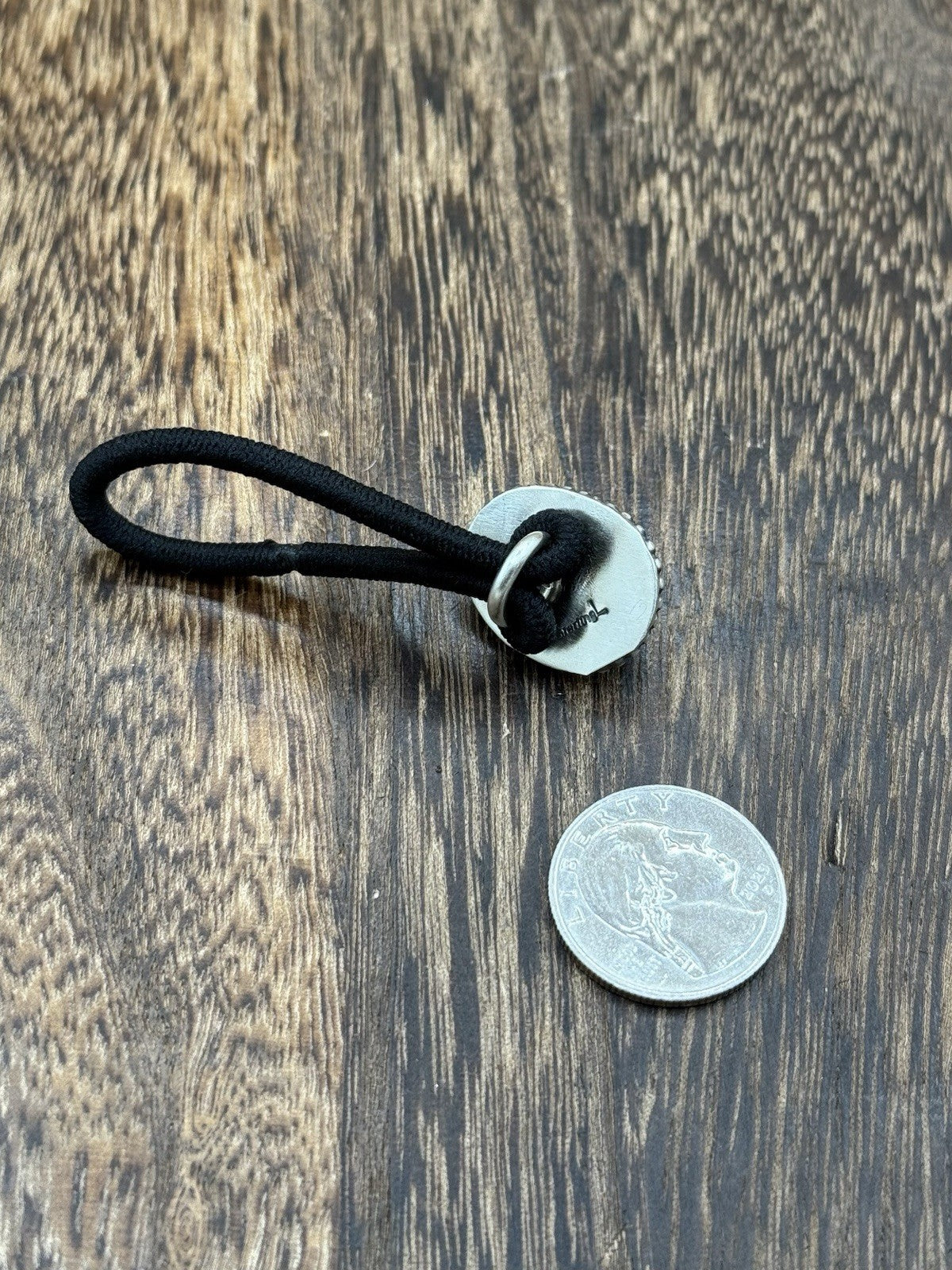 Native American Navajo Handmade Sterling Silver Black Onyx Hair Tie