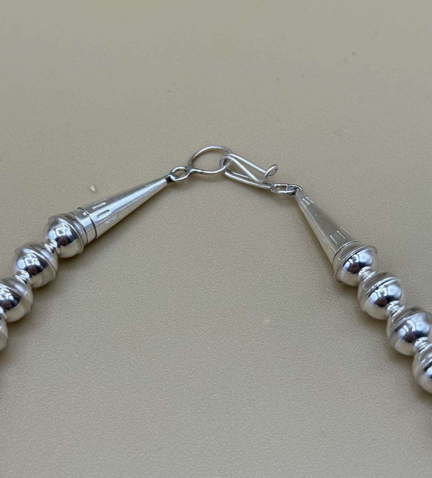 Native American Navajo Handmade Silver Kingman Turquoise Squash Blossom Set 18”