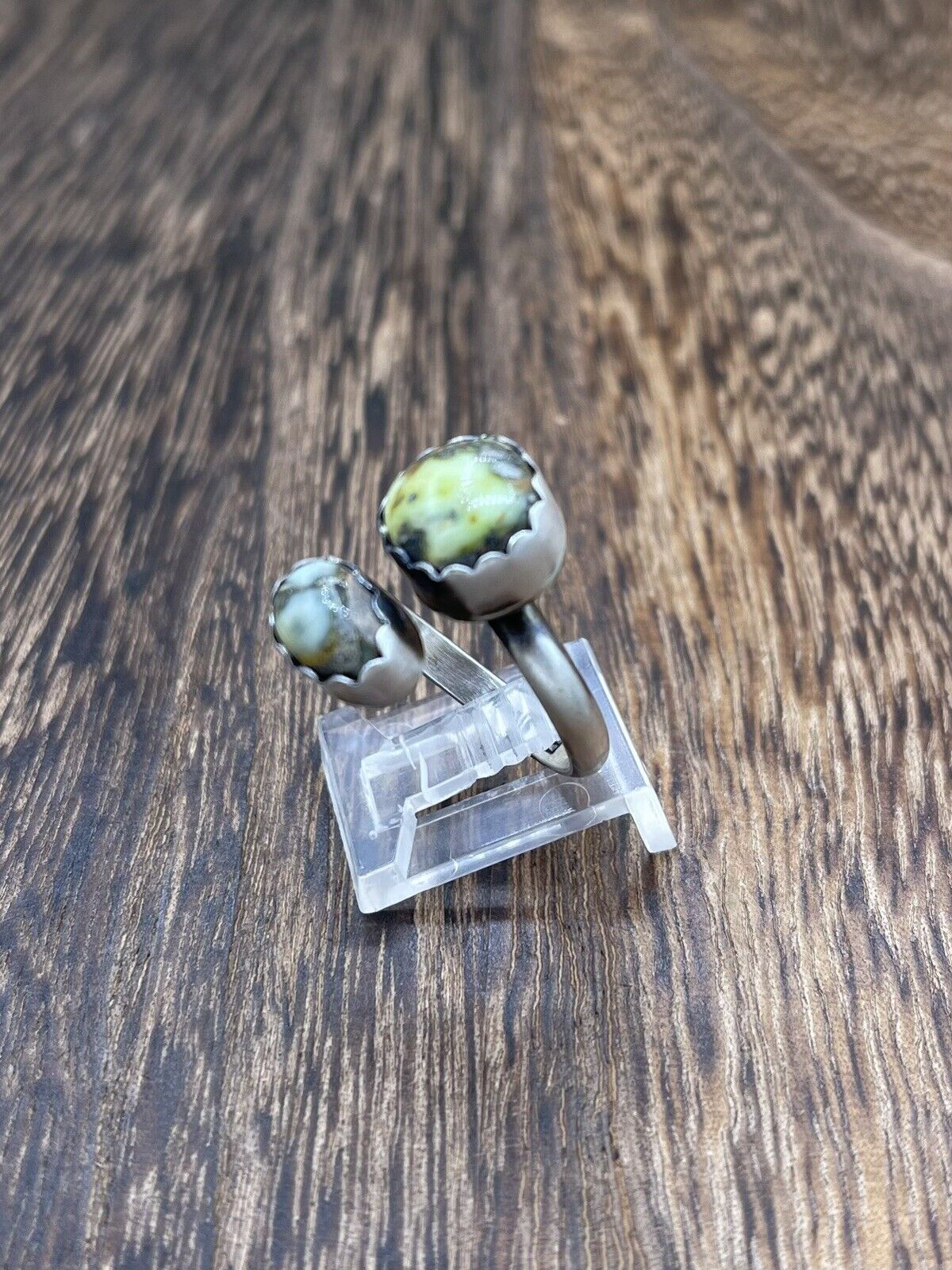 Native American Navajo Handmade Silver Palomino Adjustable Ring Size 6 To 8