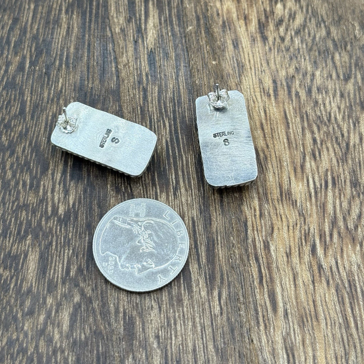 Native Navajo Handmade Sterling Silver Dahlia Rose Stud Earrings