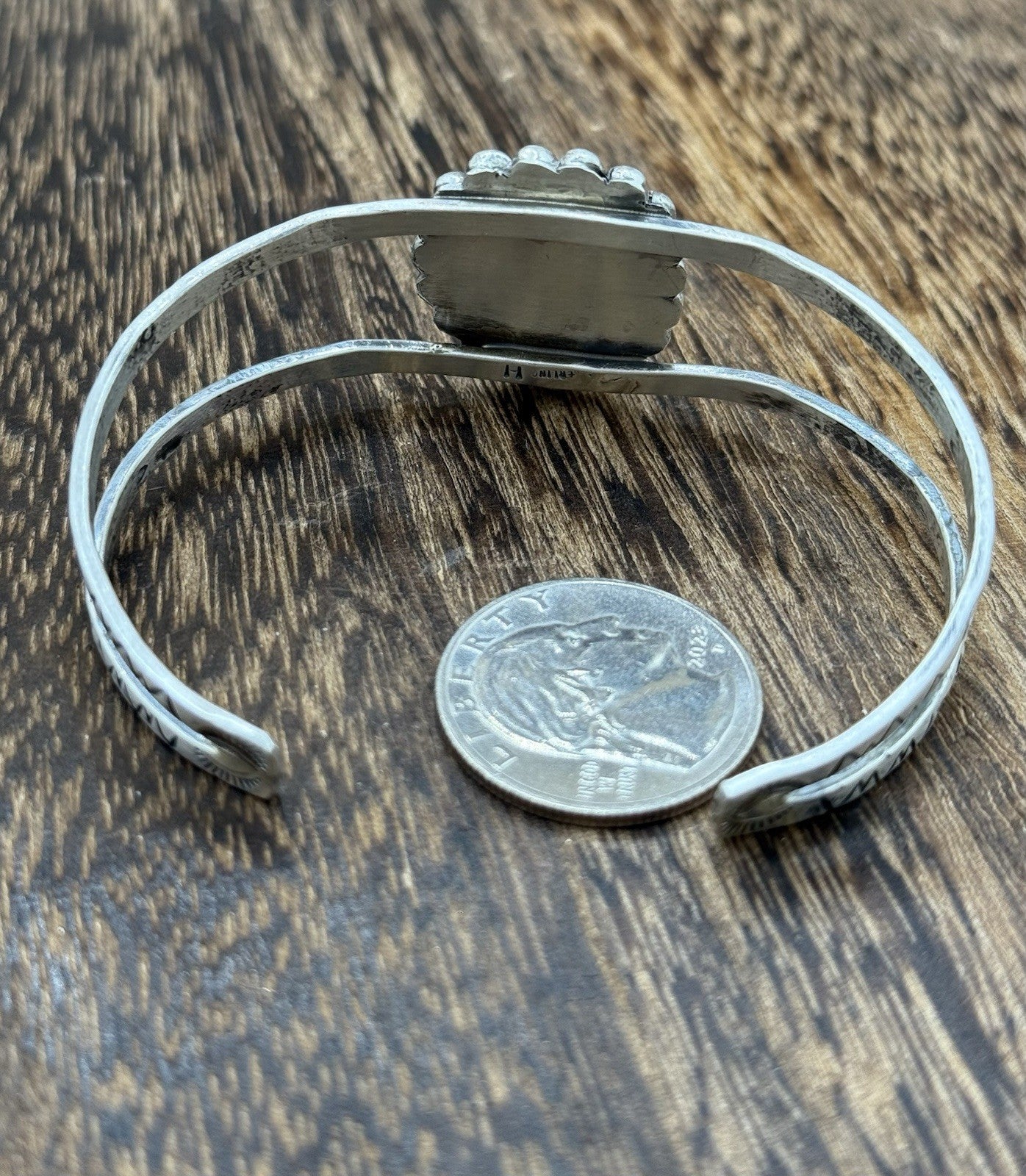 Native Navajo Handmade Sterling Silver Sonoran Gold Turquoise Cuff Bracelet