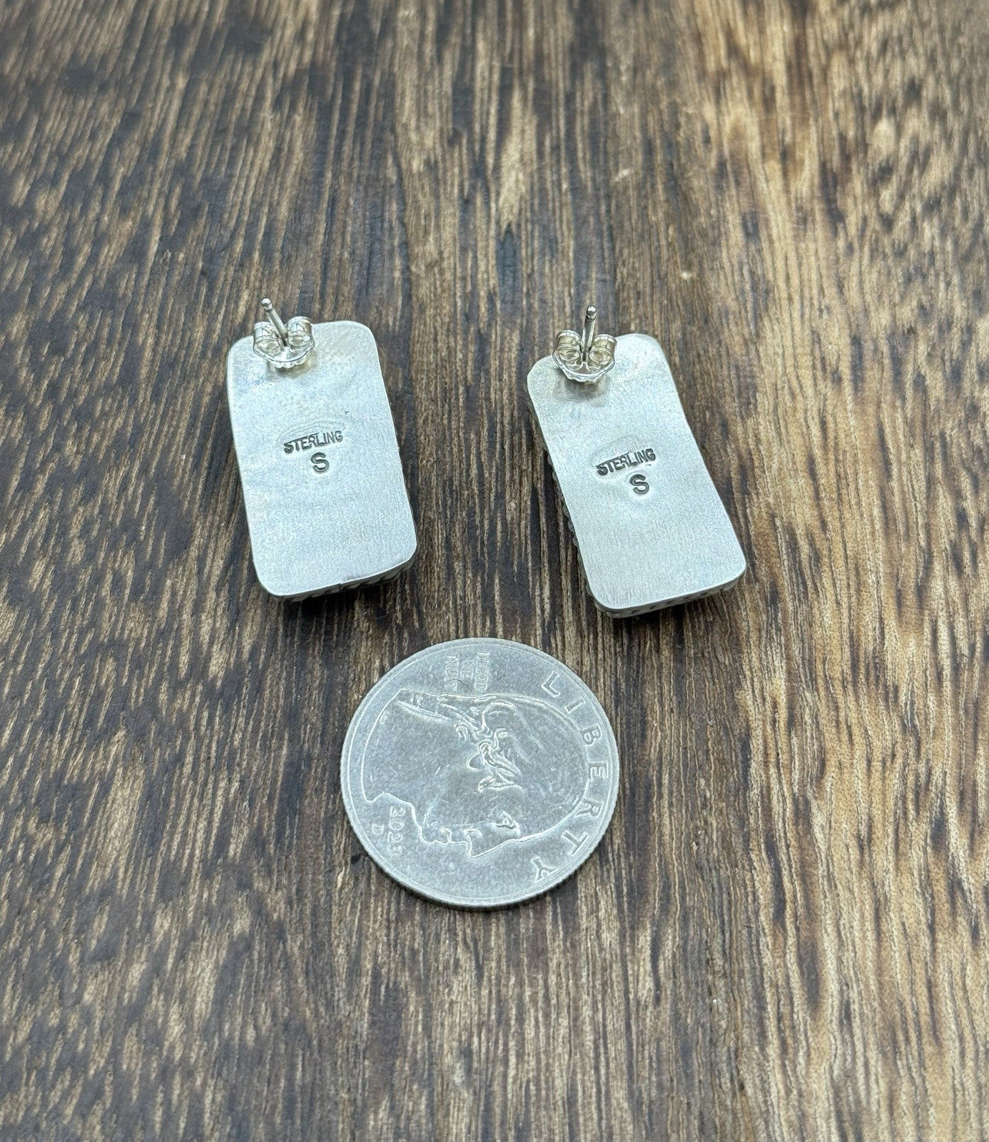 Native Navajo Handmade Sterling Silver Dahlia Rose Stud Earrings