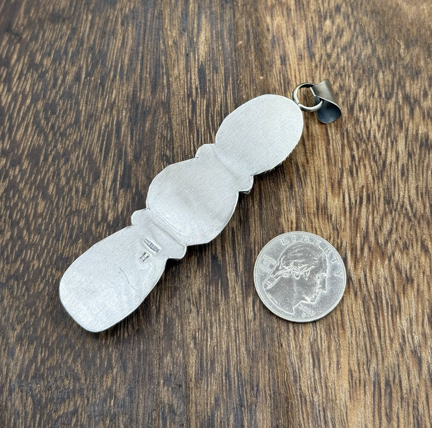 Native Navajo Handmade Sterling Silver Golden Hills Turquoise Drop Pendant