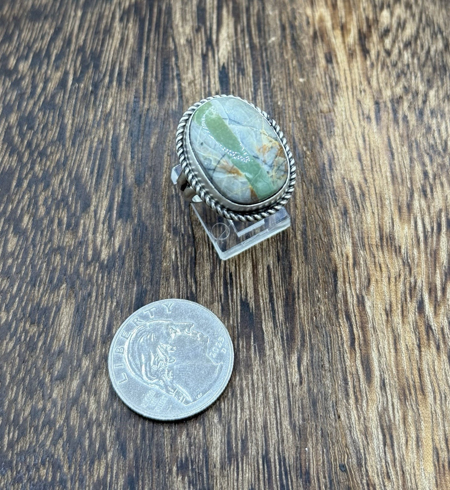 Native American Navajo Handmade Sterling Silver Royston Turquoise Ring Size 8