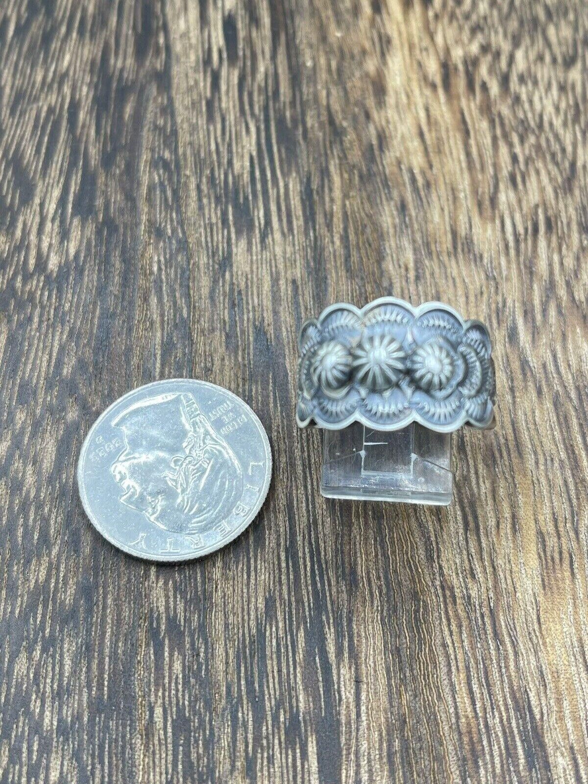Native American Navajo Handmade Sterling Silver Band Ring Old Look Bennie Ramone