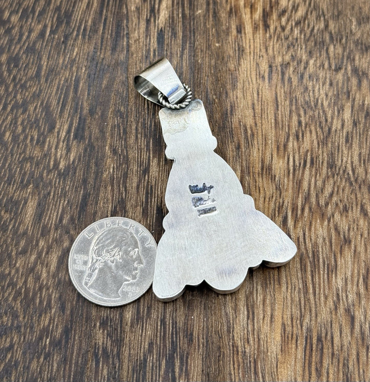 Native Navajo Handmade Sterling Silver Multi Spiny Oyster Shell Cluster Pendant