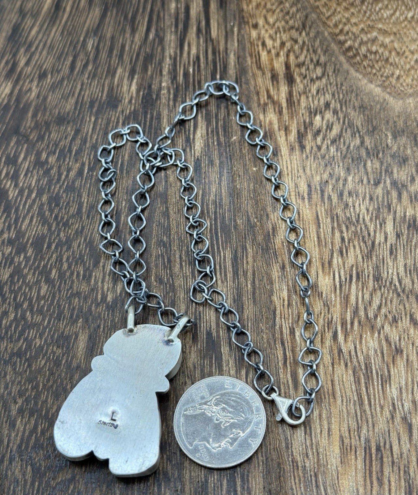 Navajo Handmade Sterling Silver Multi stone Turquoise Cluster Bar Necklace 18”