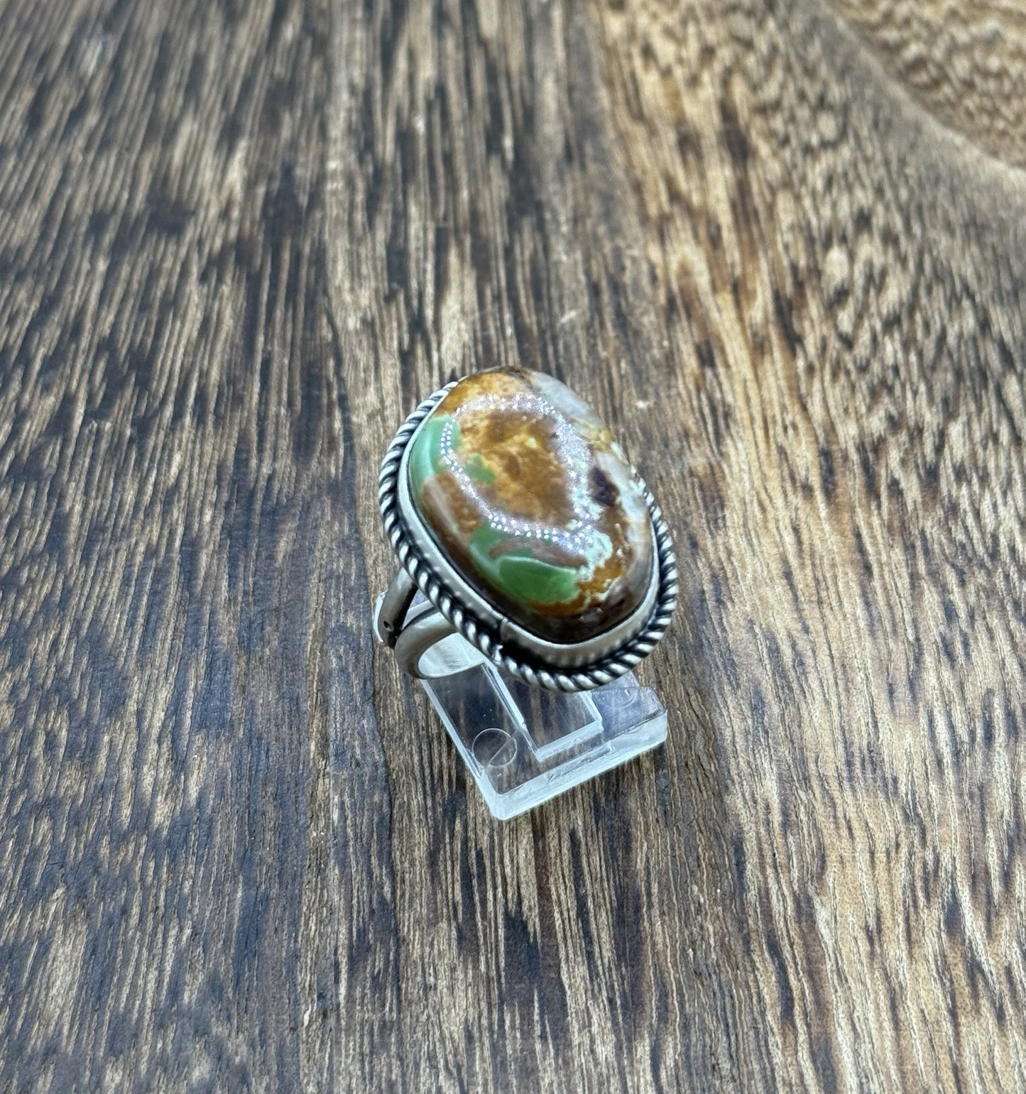 Native American Navajo Handmade Sterling Silver Royston Turquoise Ring Size 10