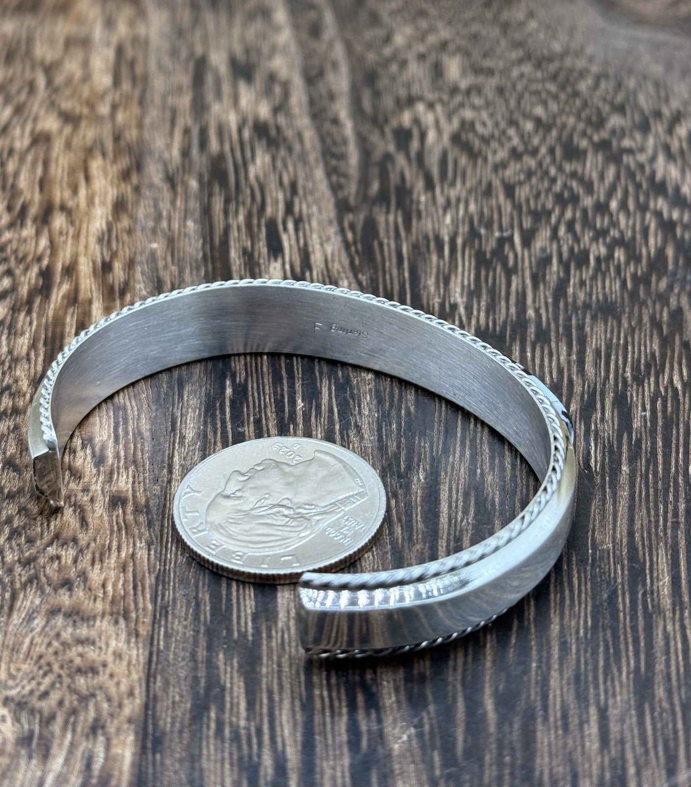 Navajo Handmade Sterling Silver White Buffalo Inlay Cuff Bracelet Francis Yazzie