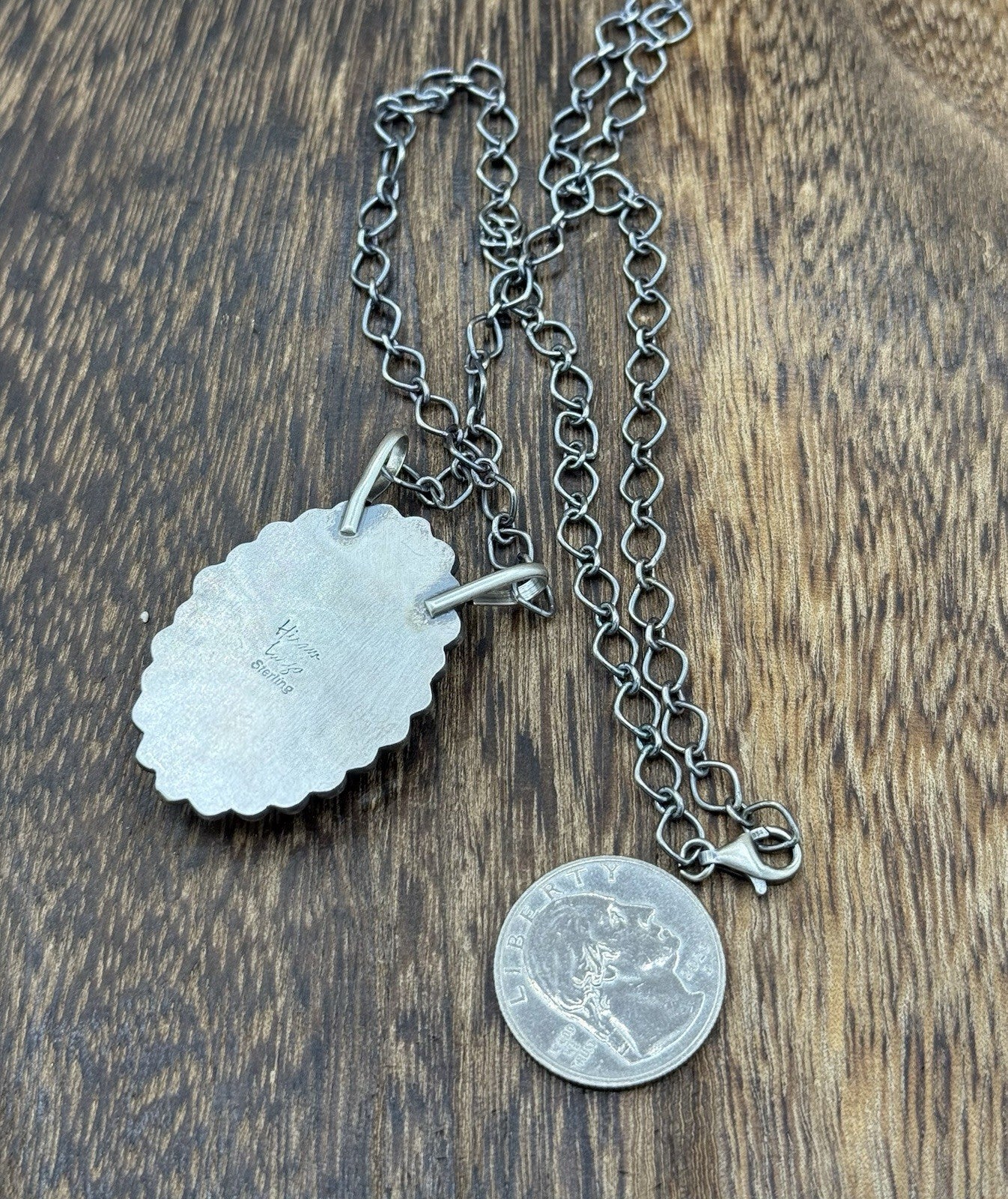 Native Navajo Handmade Sterling Silver Sonoran Gold Turquoise Necklace 18” Large