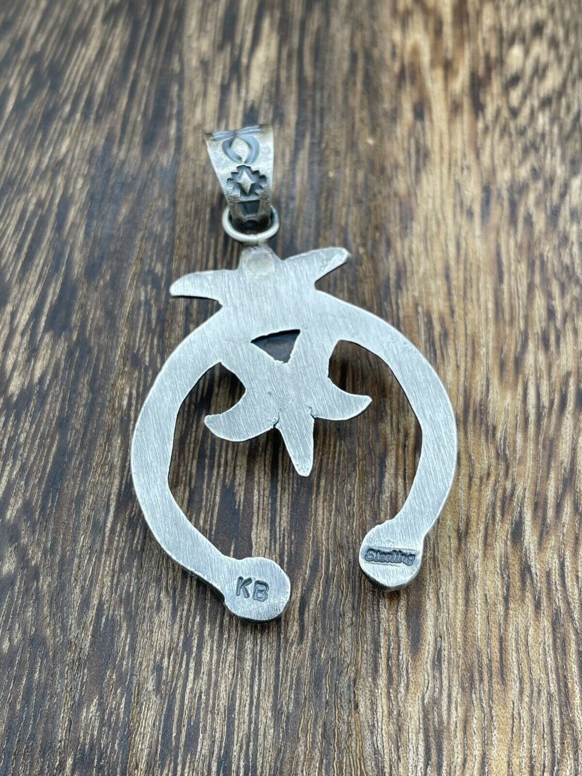 Native American Indian Navajo Handmade Silver Old Look Spiny Oyster Naja Pendant