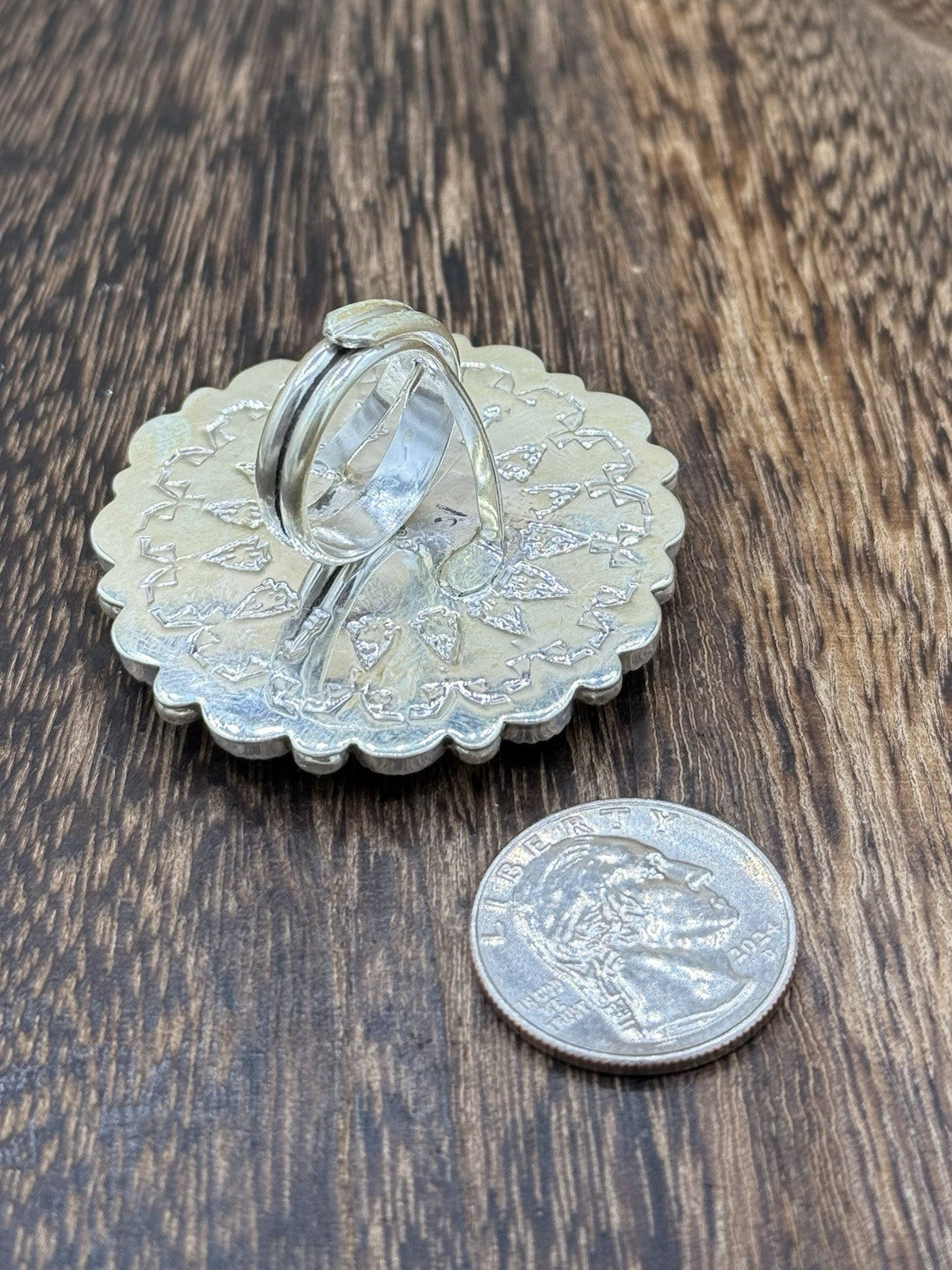 Navajo Handmade Sterling Silver Sleeping Beauty Turquoise & Coral Adjustable 6-9