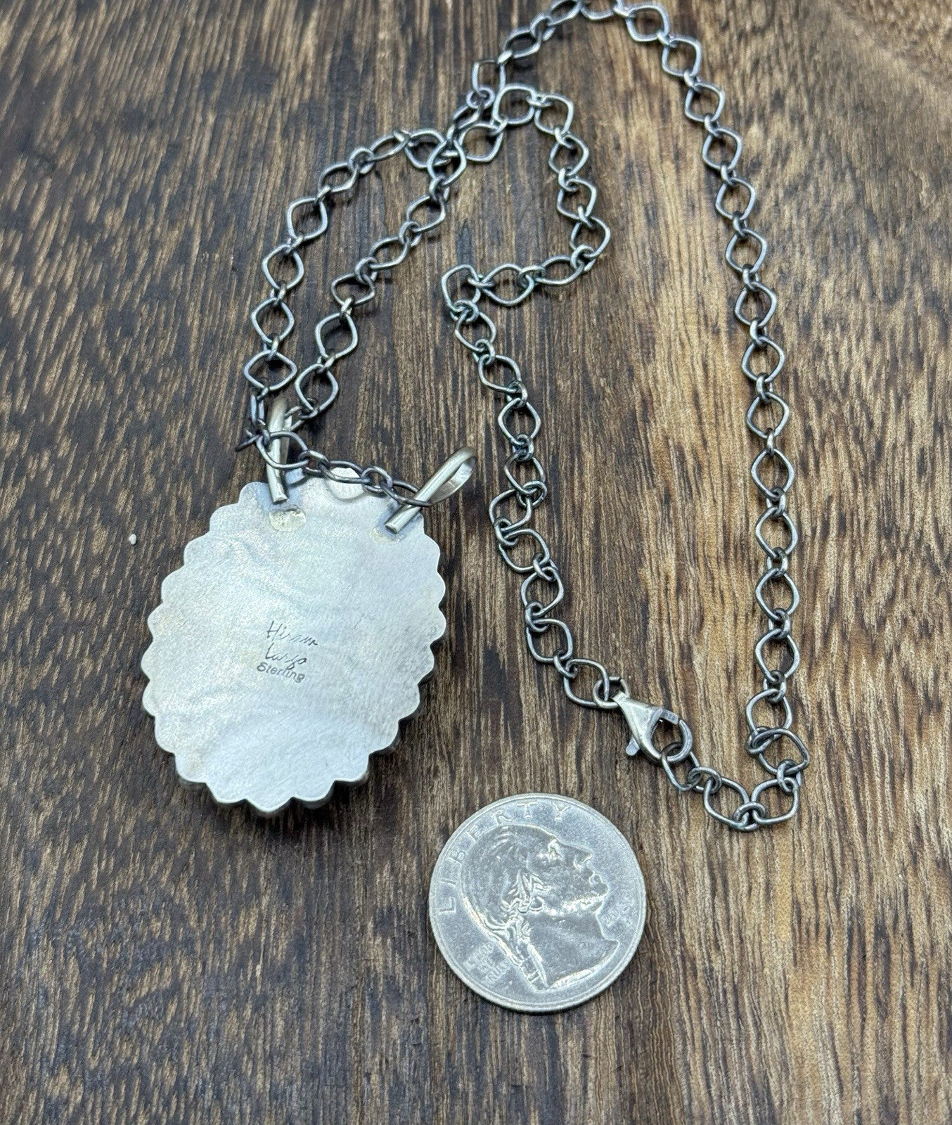 Native Navajo Handmade Sterling Silver Sonoran Gold Turquoise Necklace 18” Large