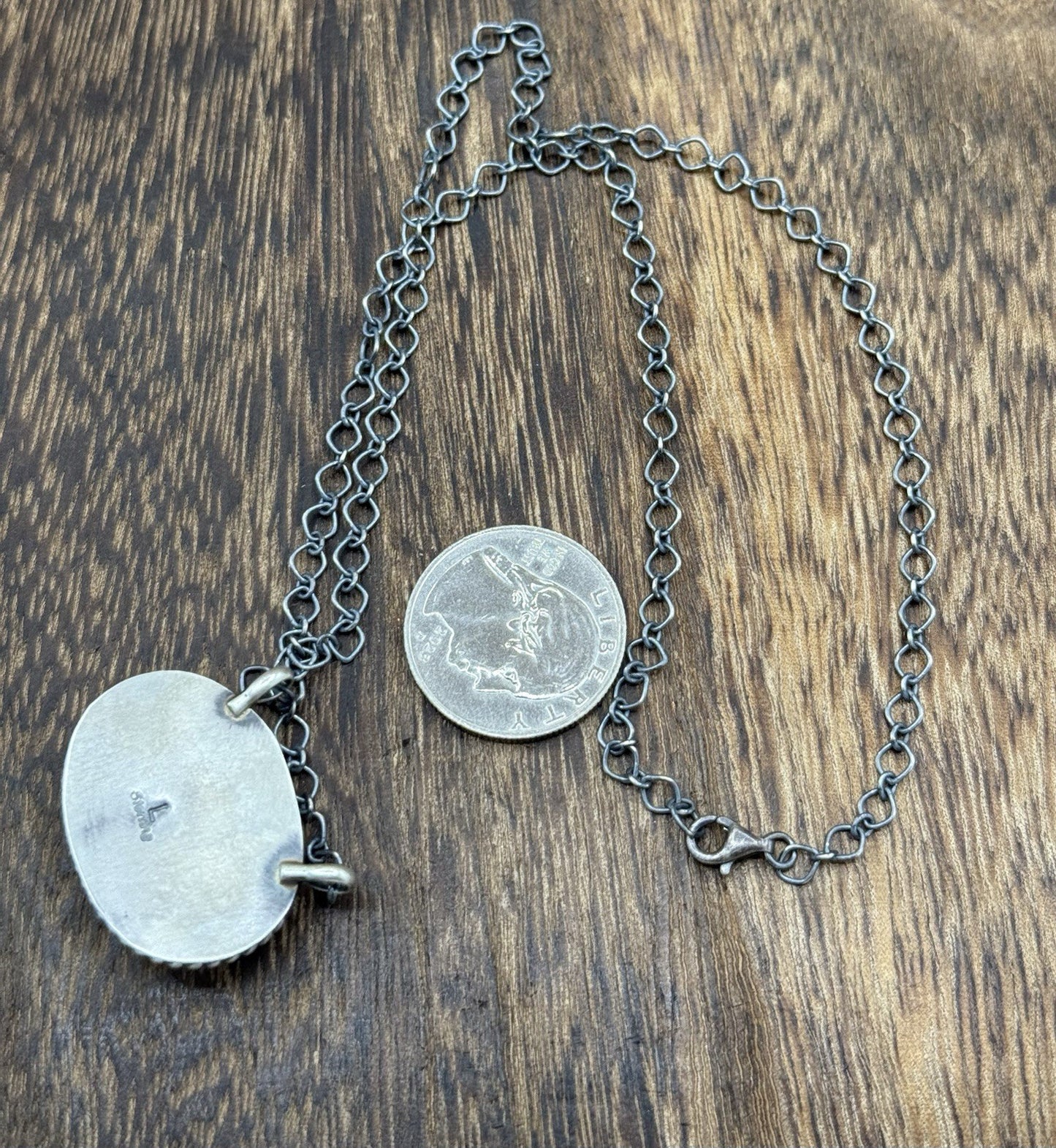 Native Navajo Handmade Sterling Silver Golden Hills Turquoise Bar Necklace 18”